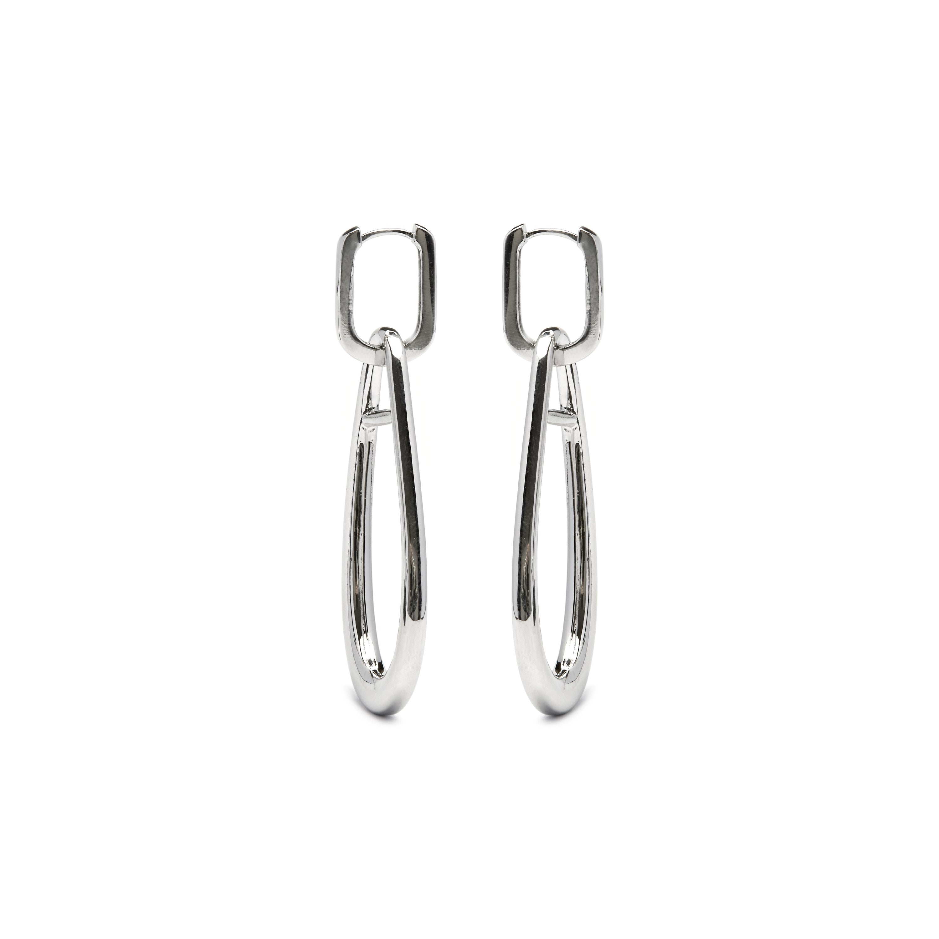 Rhodium-plated earrings - Salsah