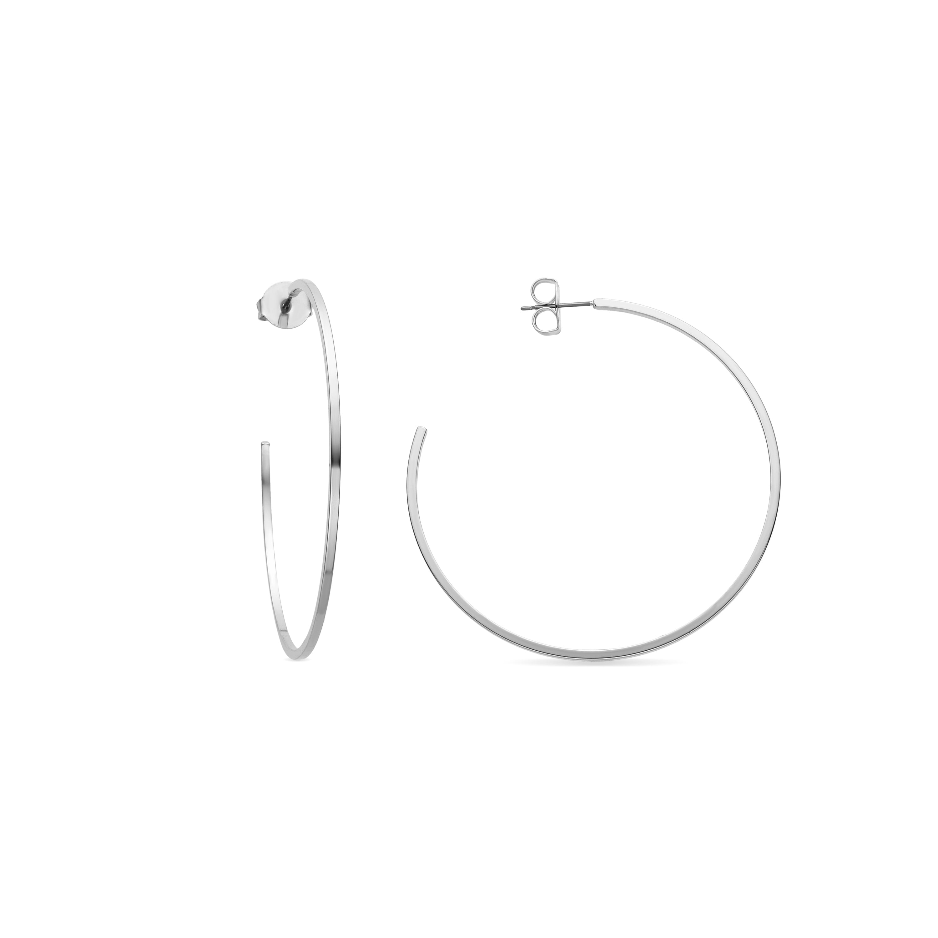 Rhodium-plated earrings - Adron
