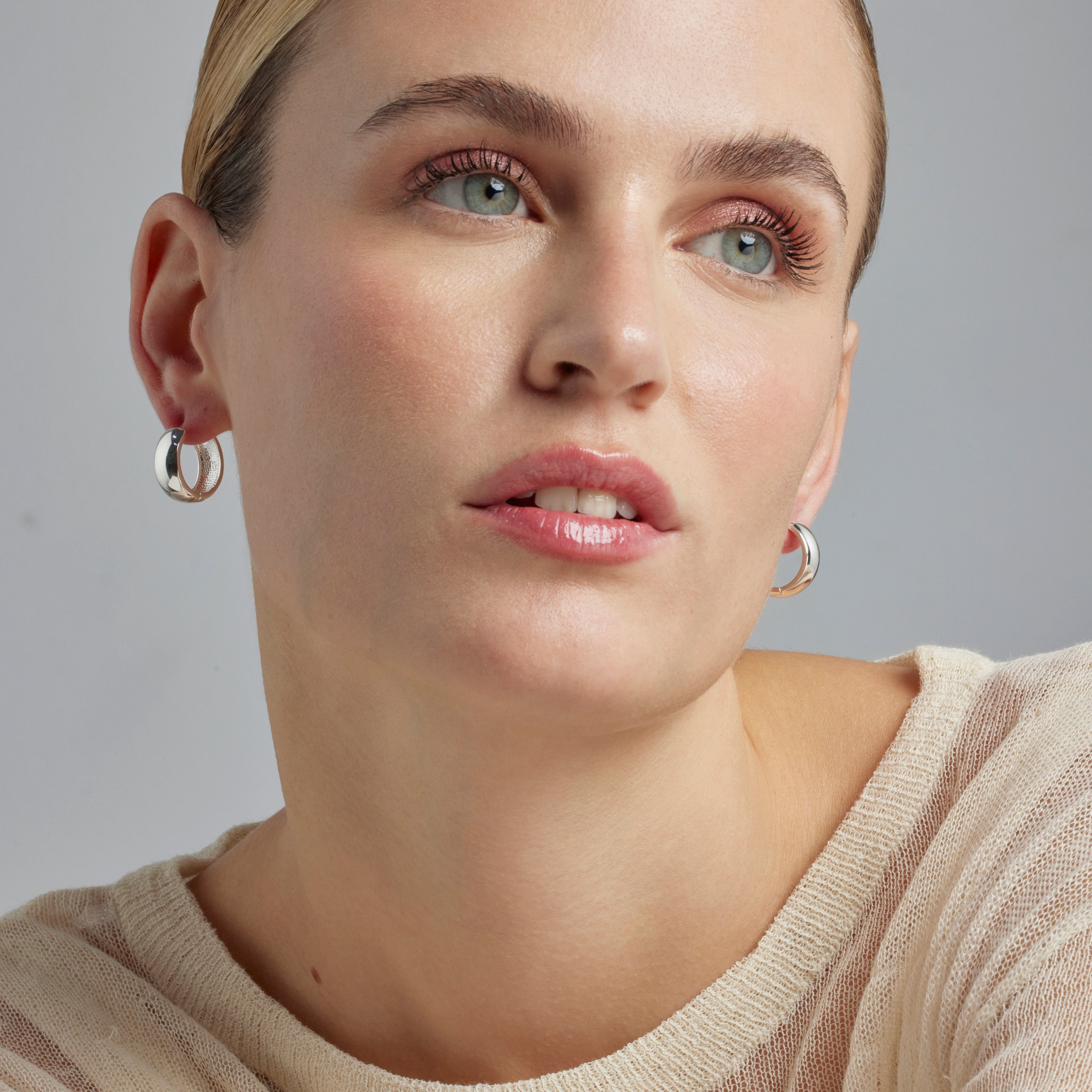 Rhodium-plated earrings - Apruk