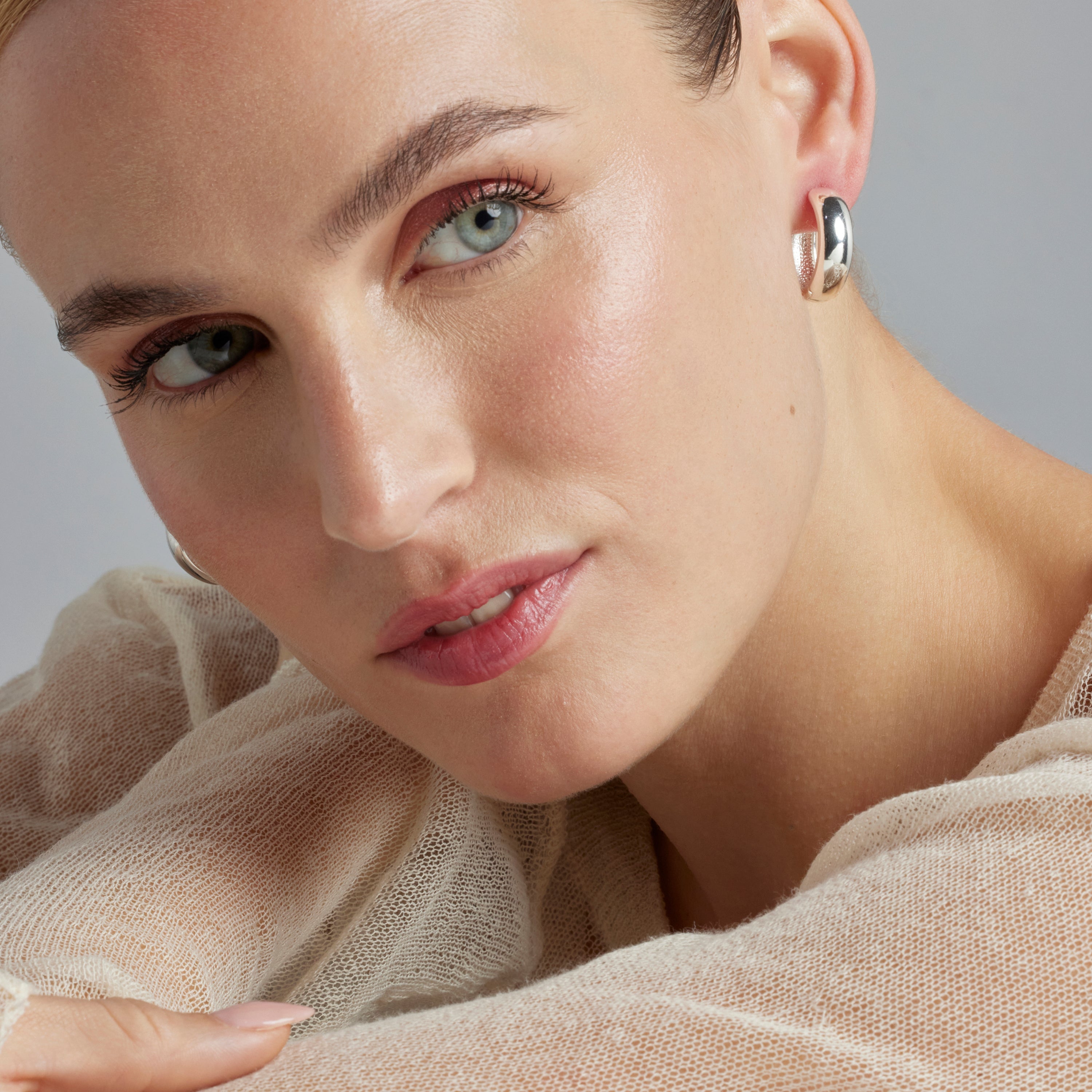 Rhodium-plated earrings - Apruk