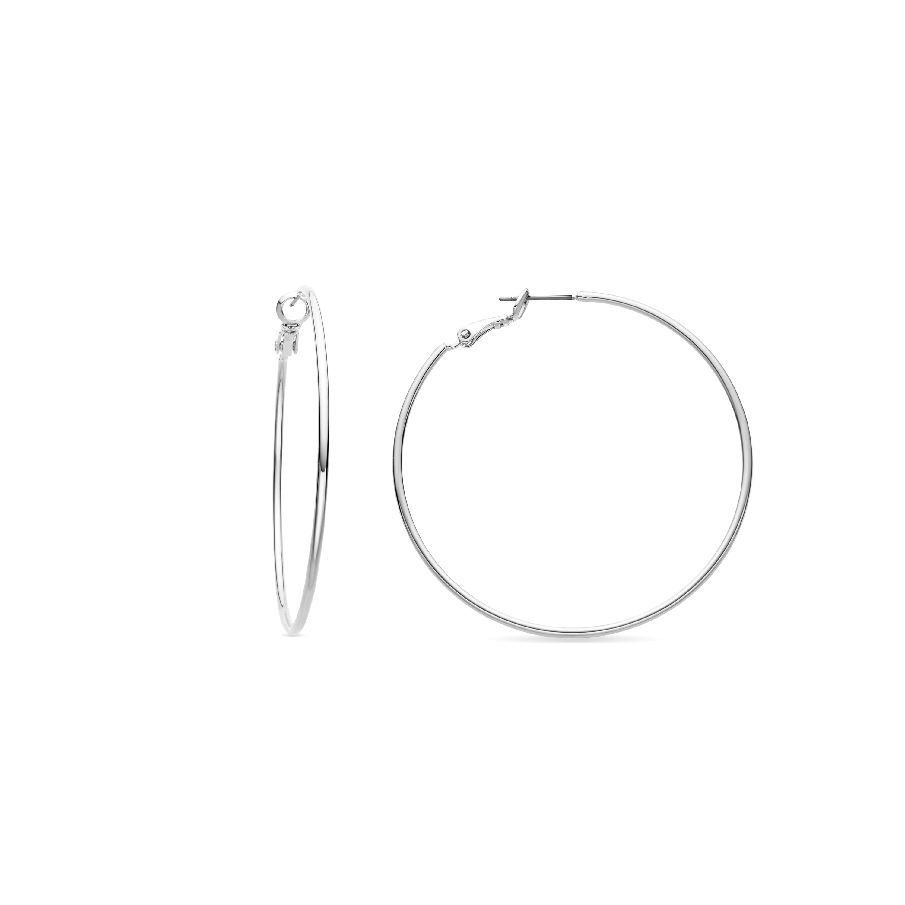 Rhodium-plated earrings - Kelxo