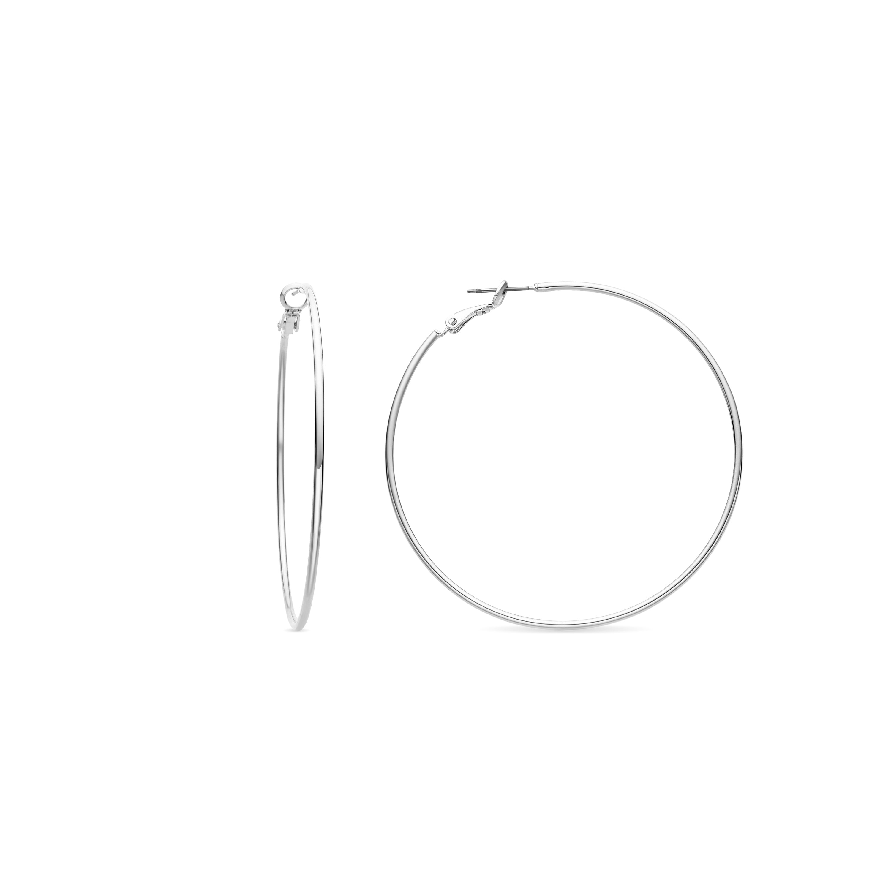Rhodium-plated earrings - Kelxo