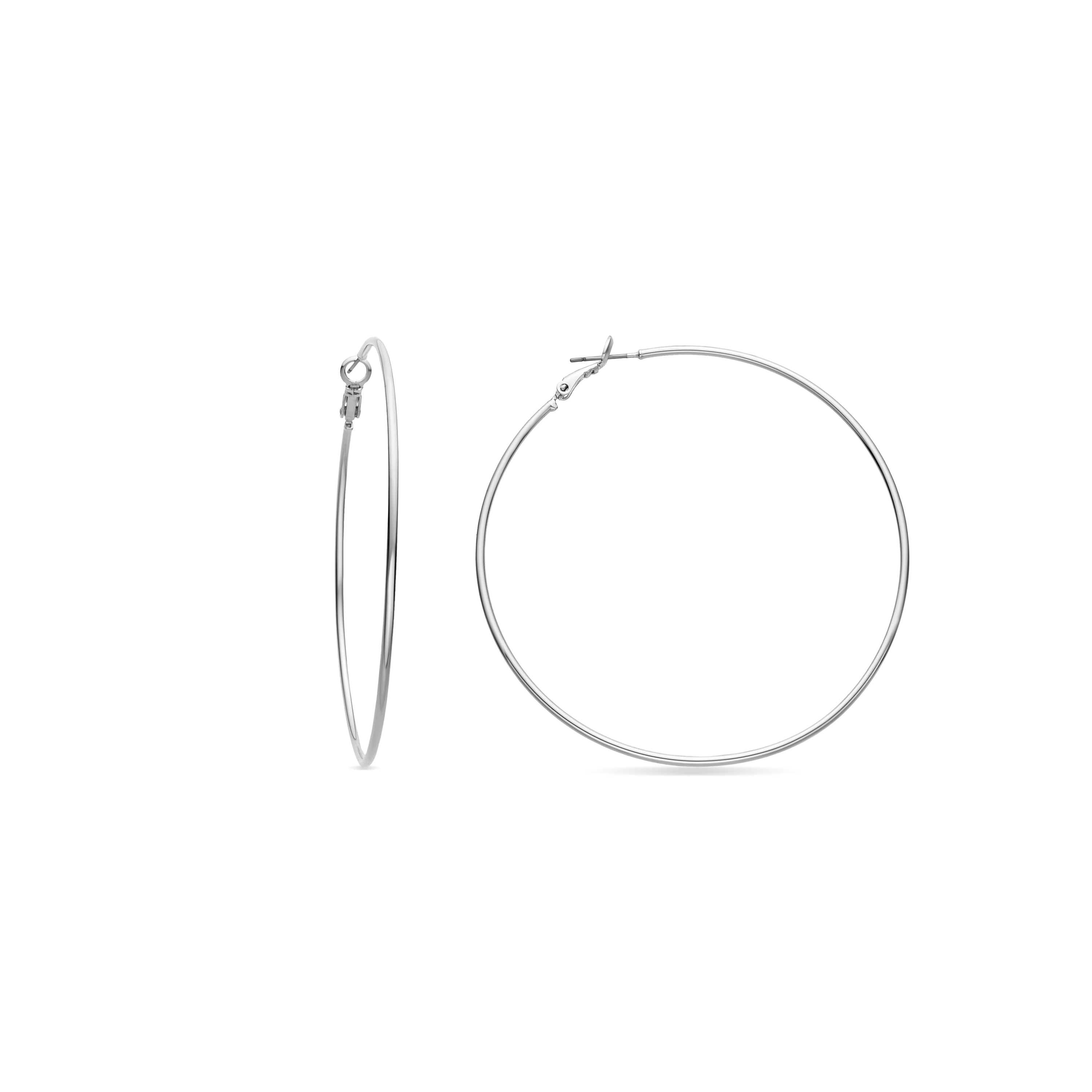 Rhodium-plated earrings - Kelxo