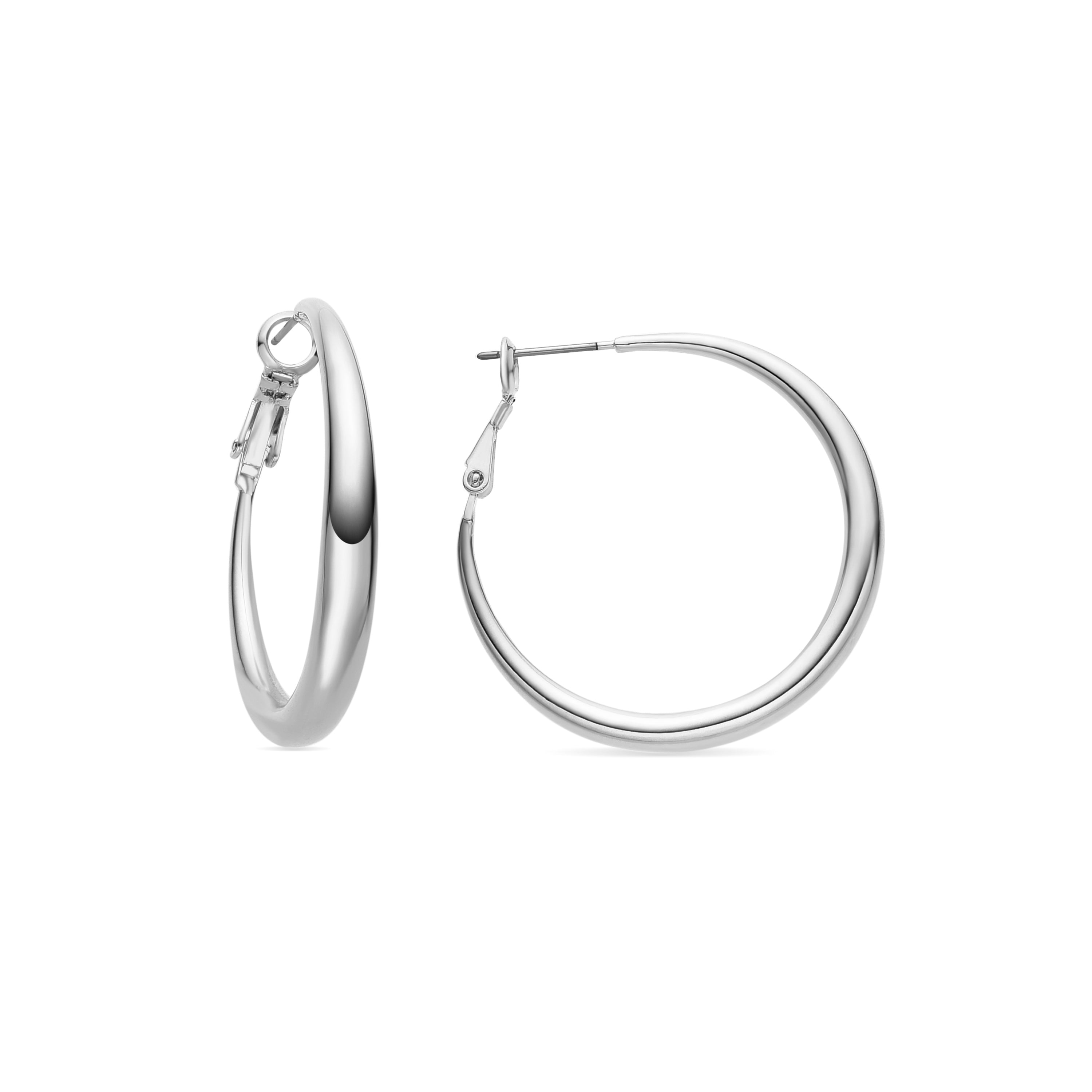 Rhodium-plated earrings - Qupa
