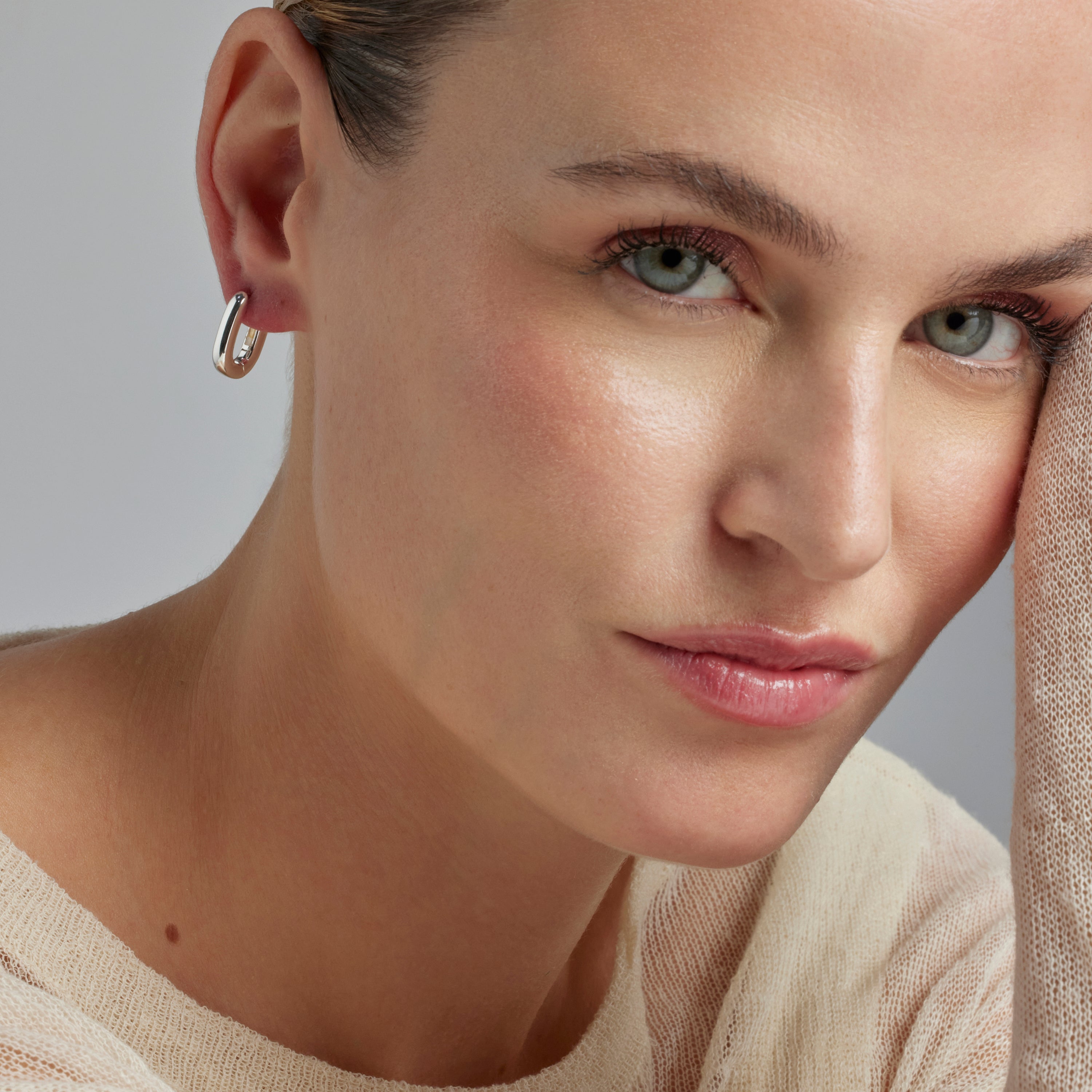 Rhodium-plated earrings - Tankon