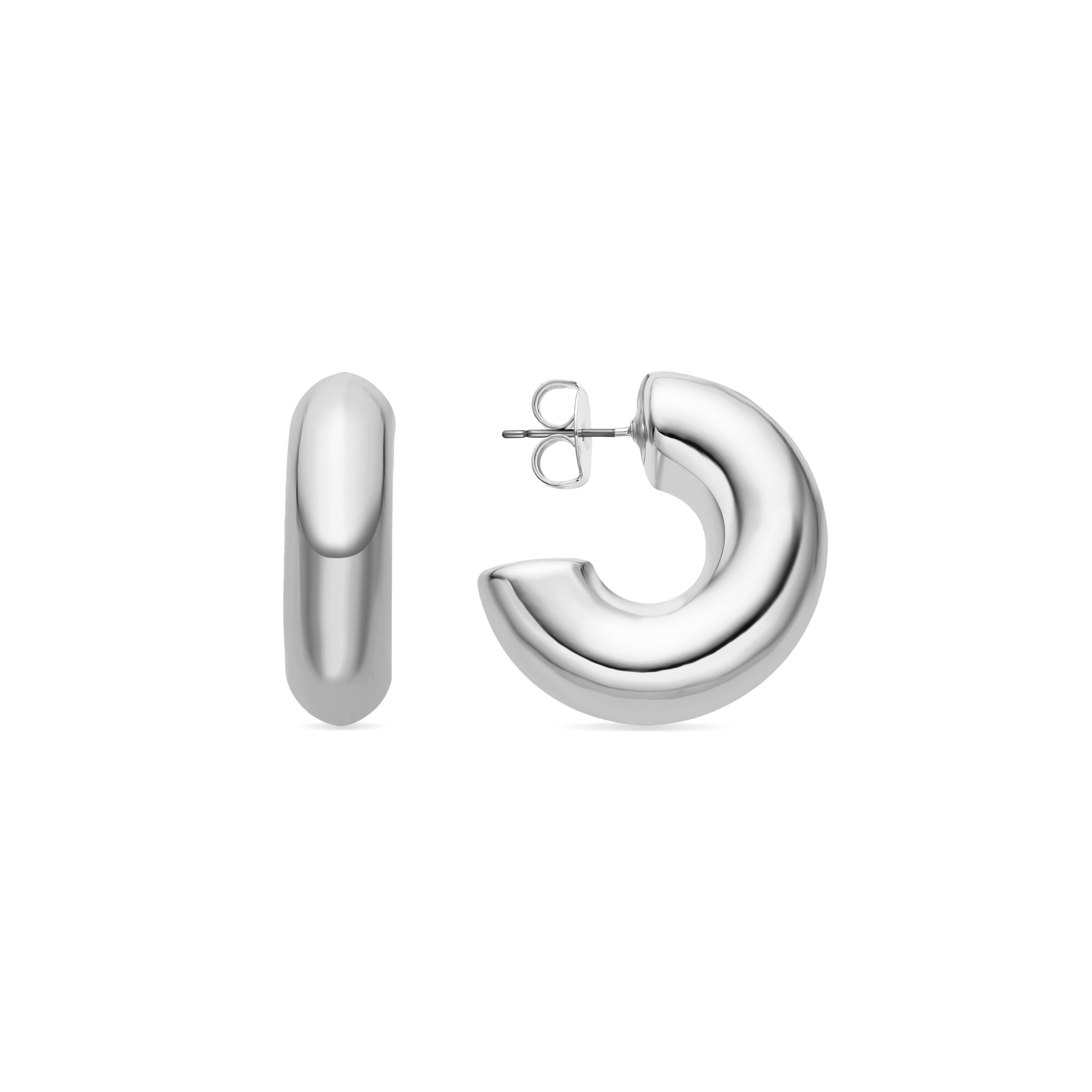 Silver-finished earrings - Meibe