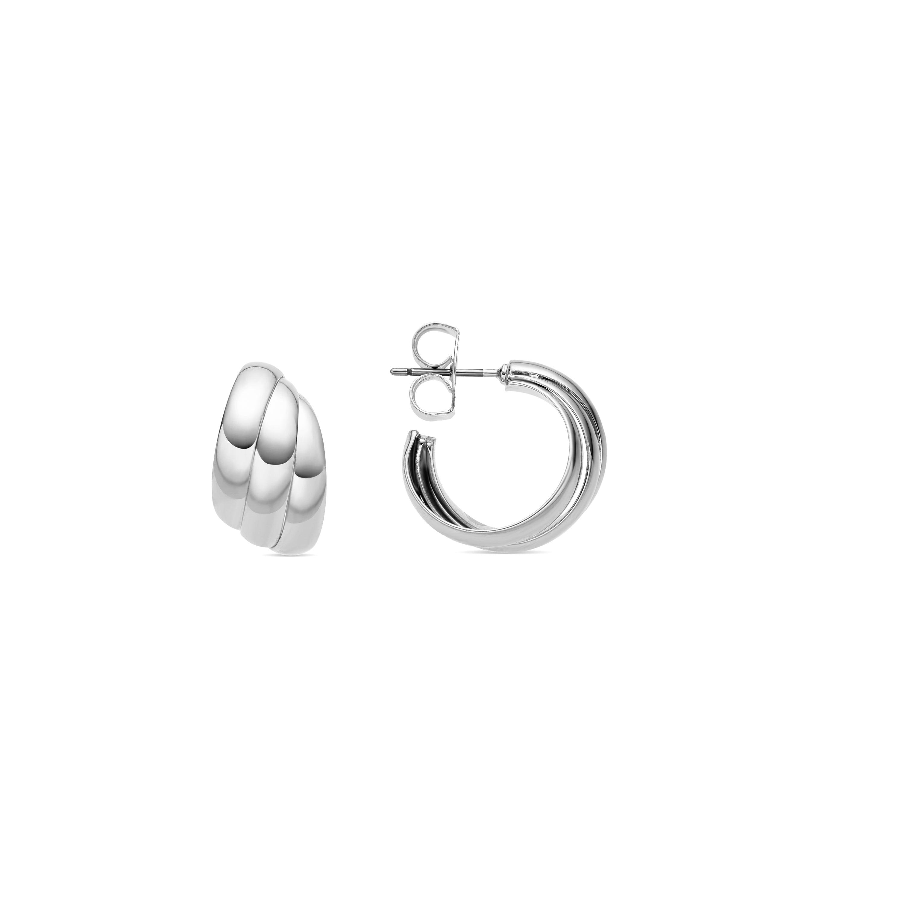 Silver-finished earrings - Abeth
