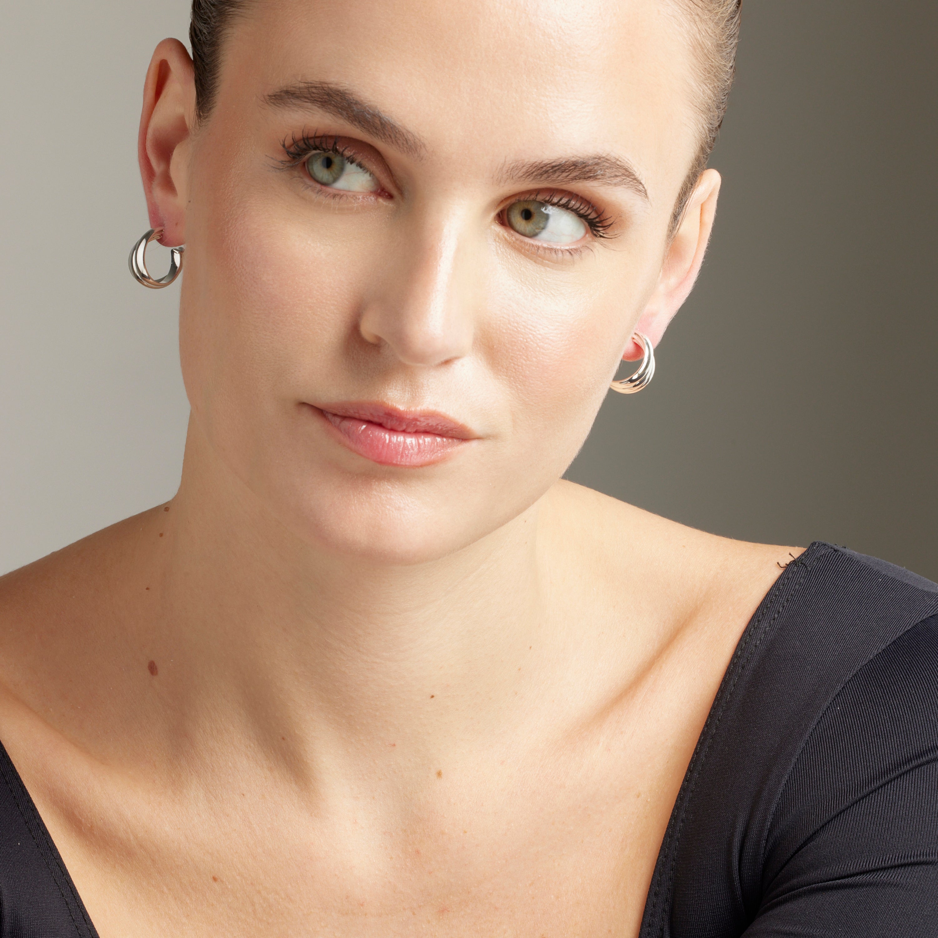 Silver-finished earrings - Abeth