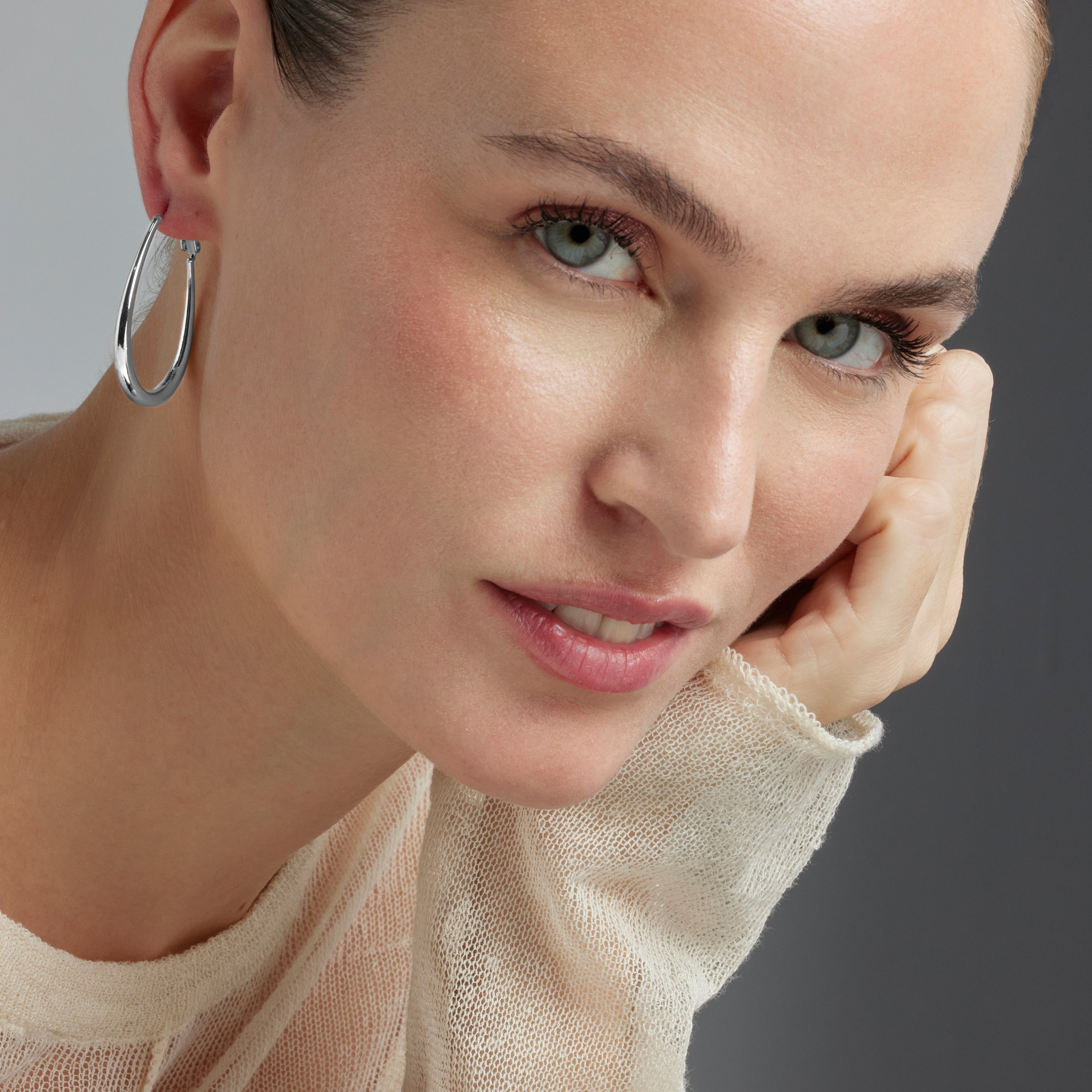 Silver-finished earrings - Babo