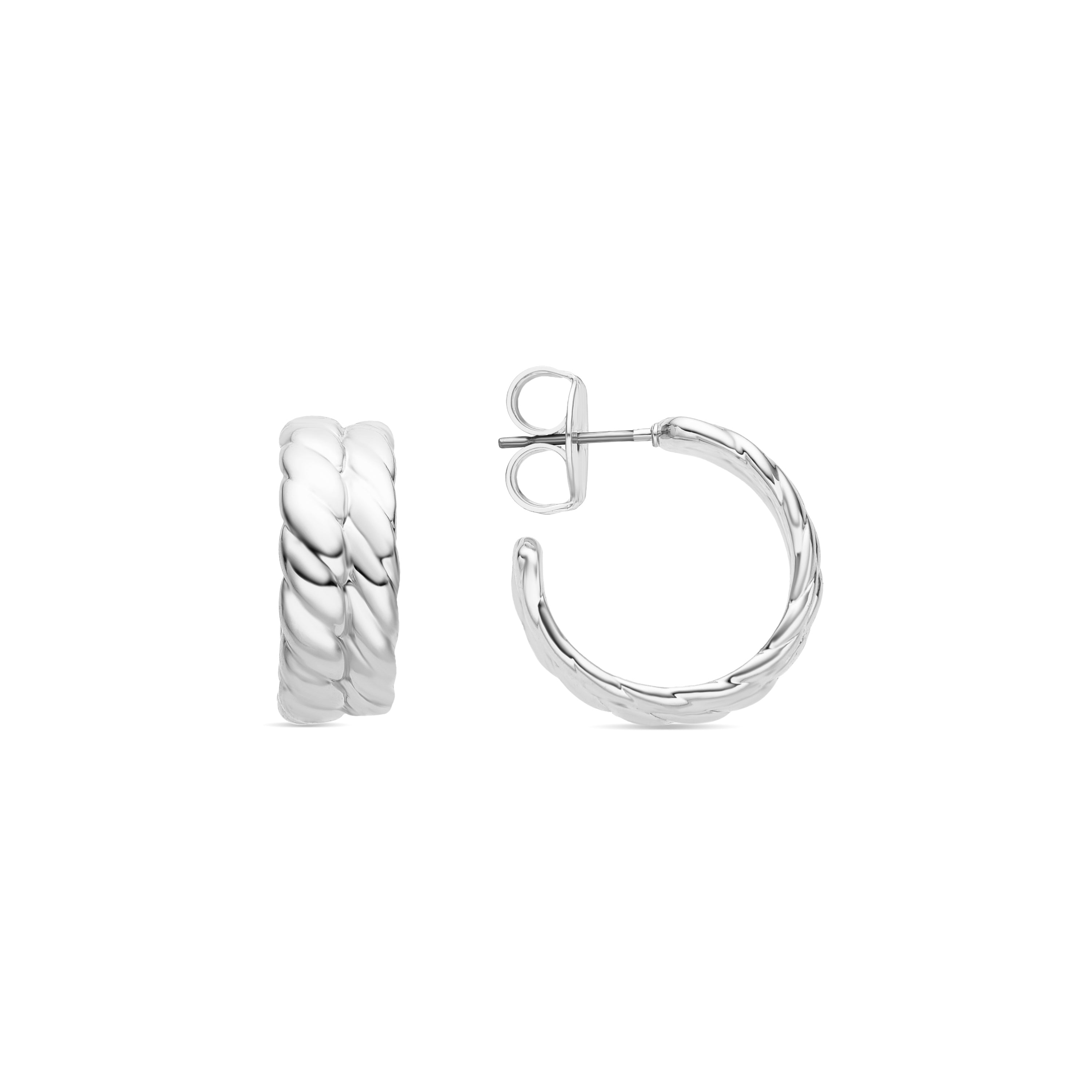 Silver-finished earrings - Thety