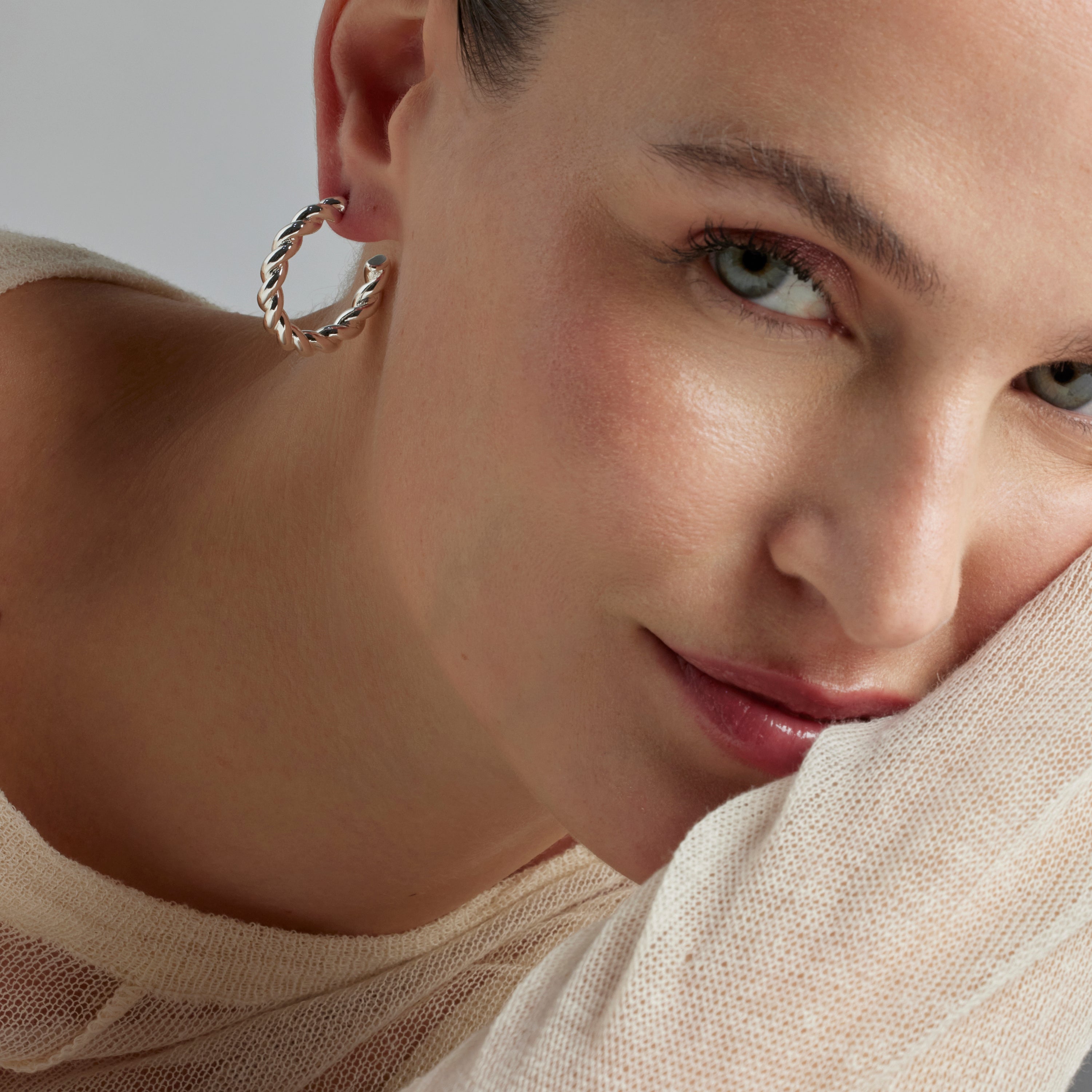 Silver-finished earrings - Imcaki