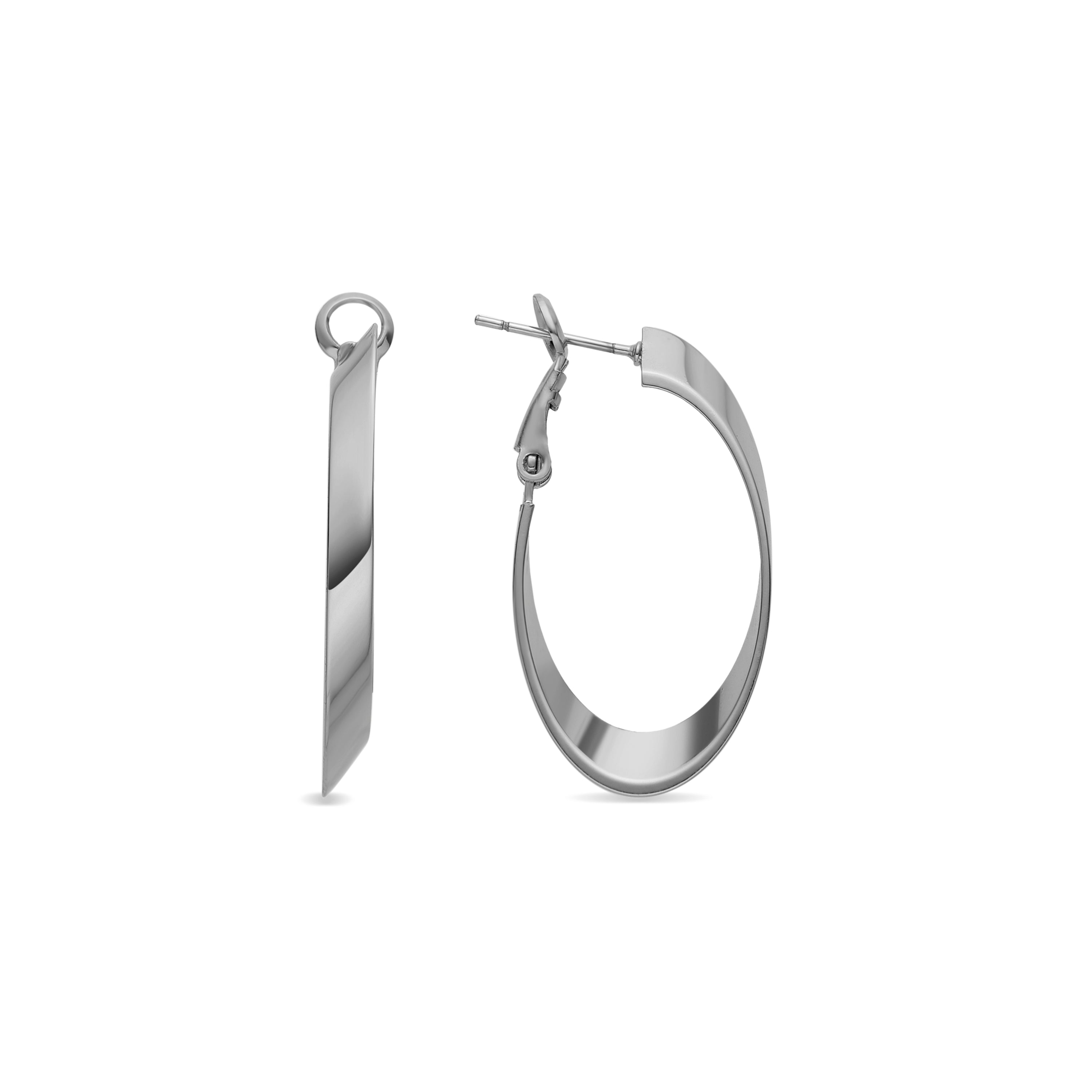 Earrings with - silver finish - Drola