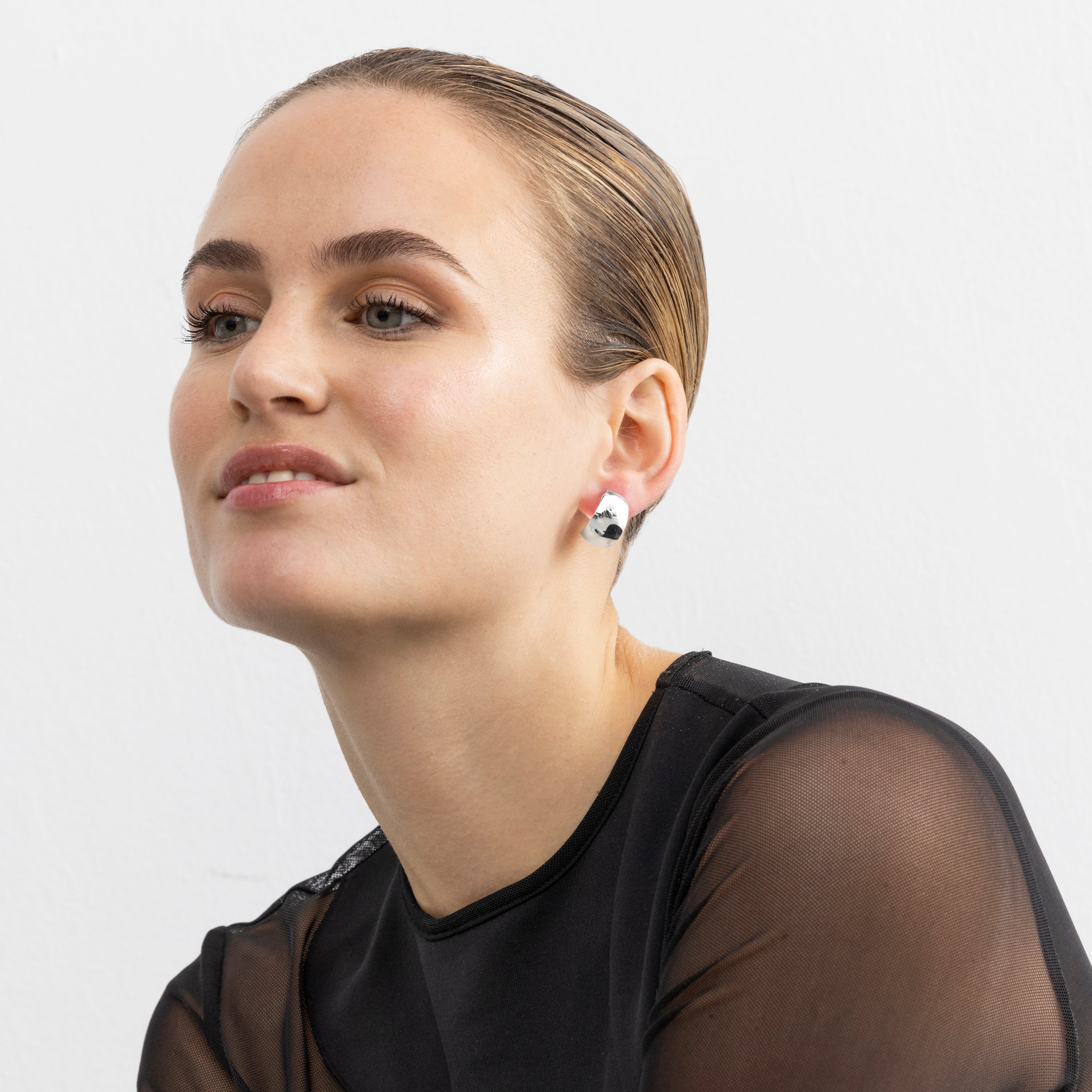 Earrings with - silver finish - Hellax