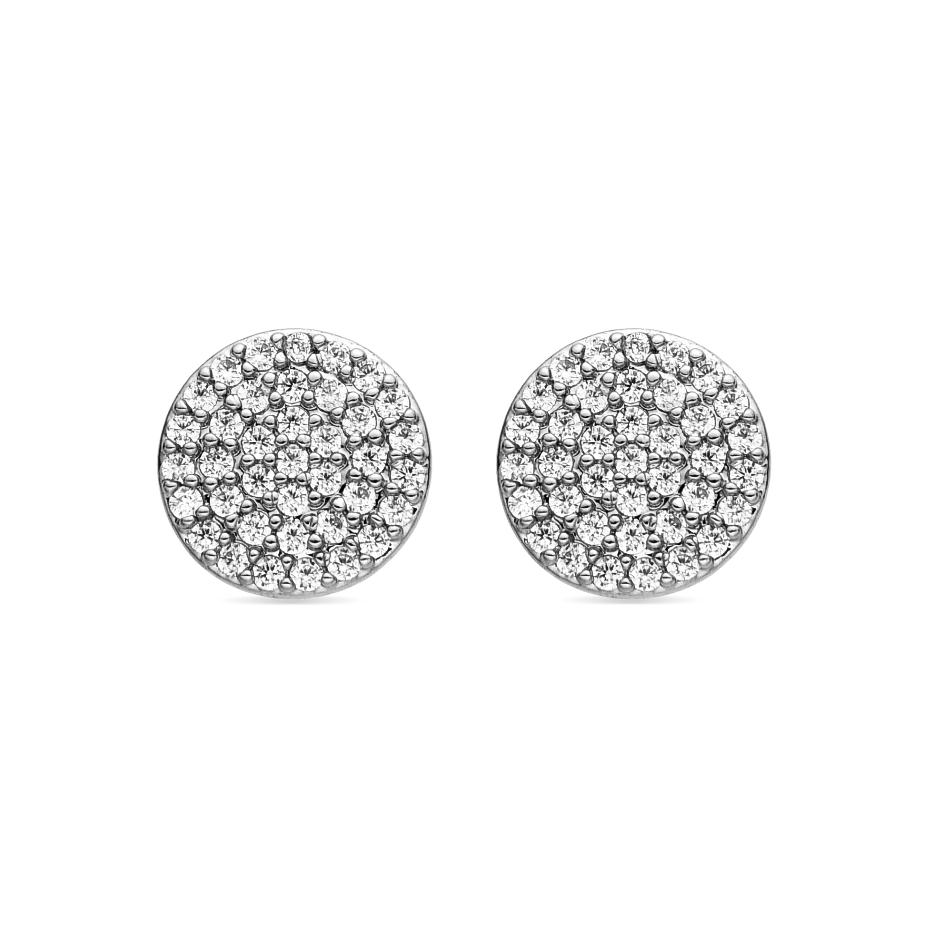 Earrings with shiny zirconia in silver finish - Gudpe