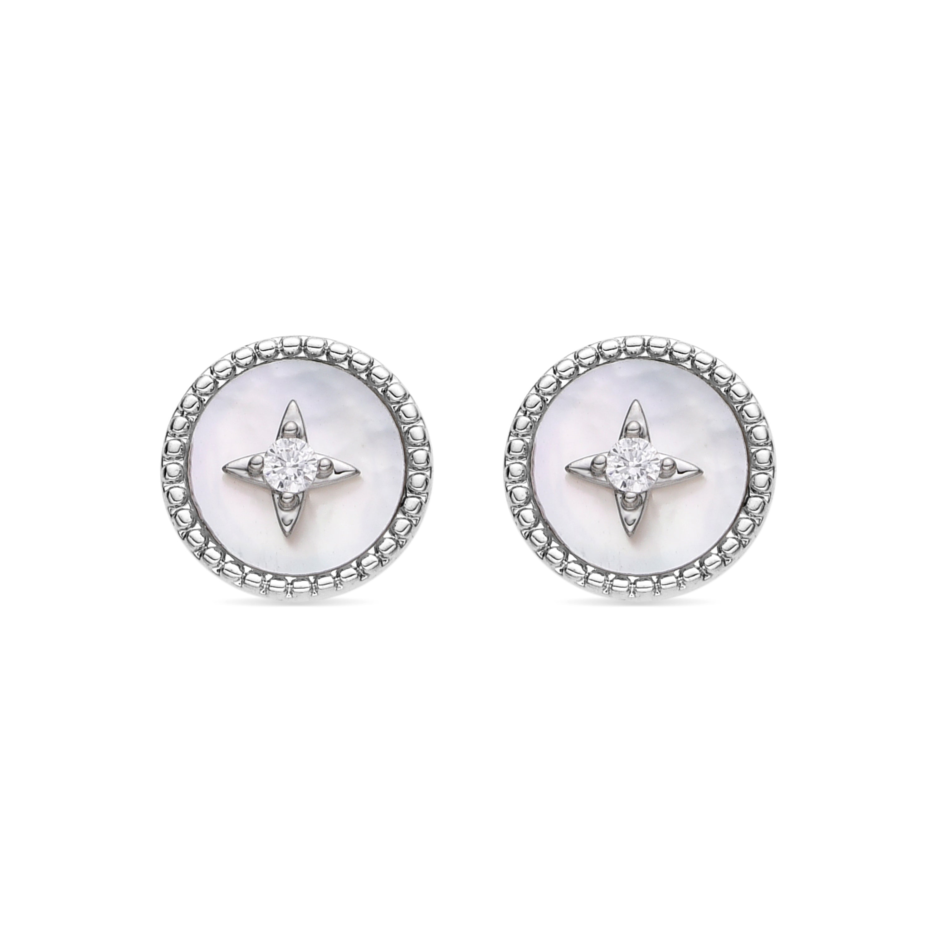Pendientes con Madreperla Blanca acabado plata - Lymu