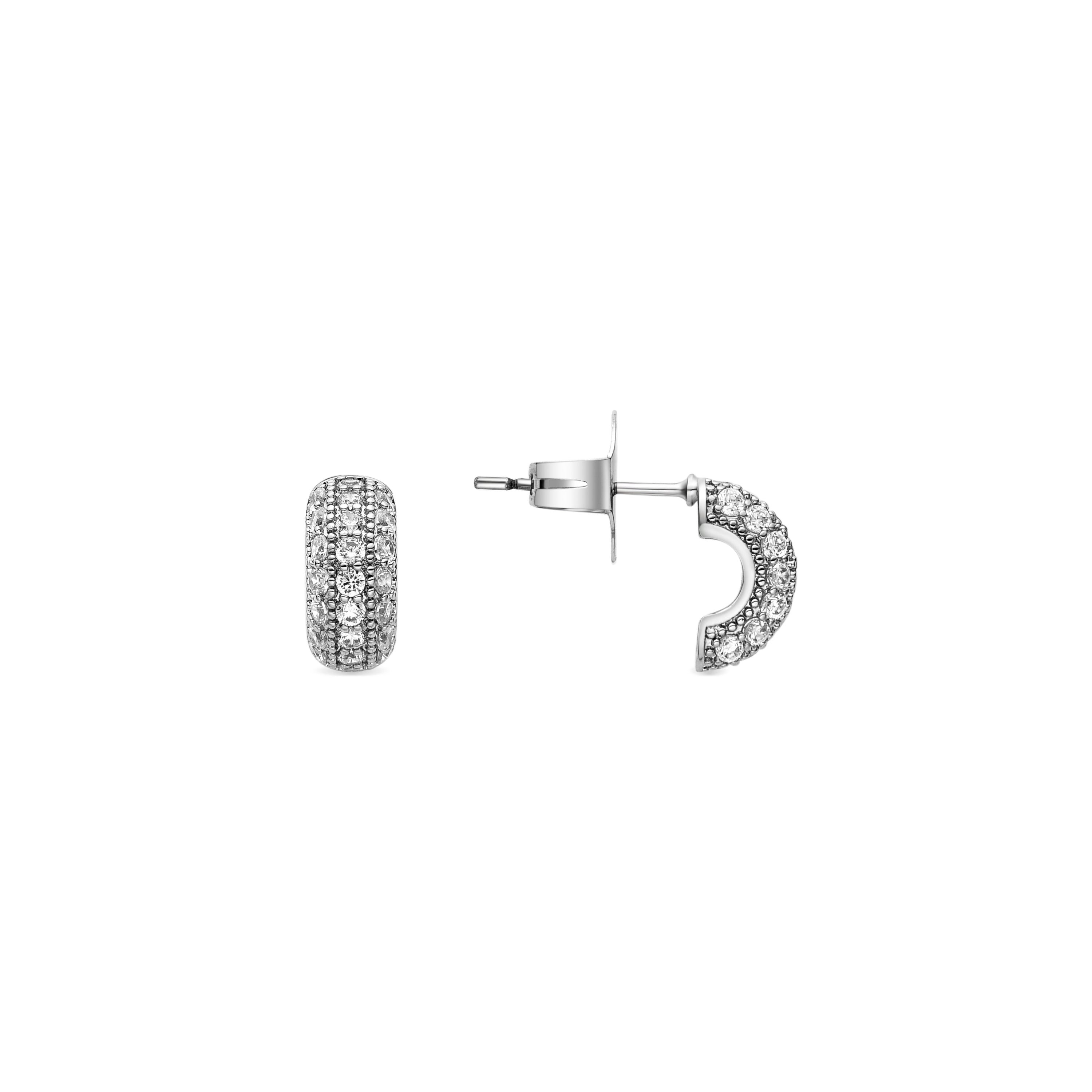 Pendientes con Circonita Brillante acabado plata - Sazia