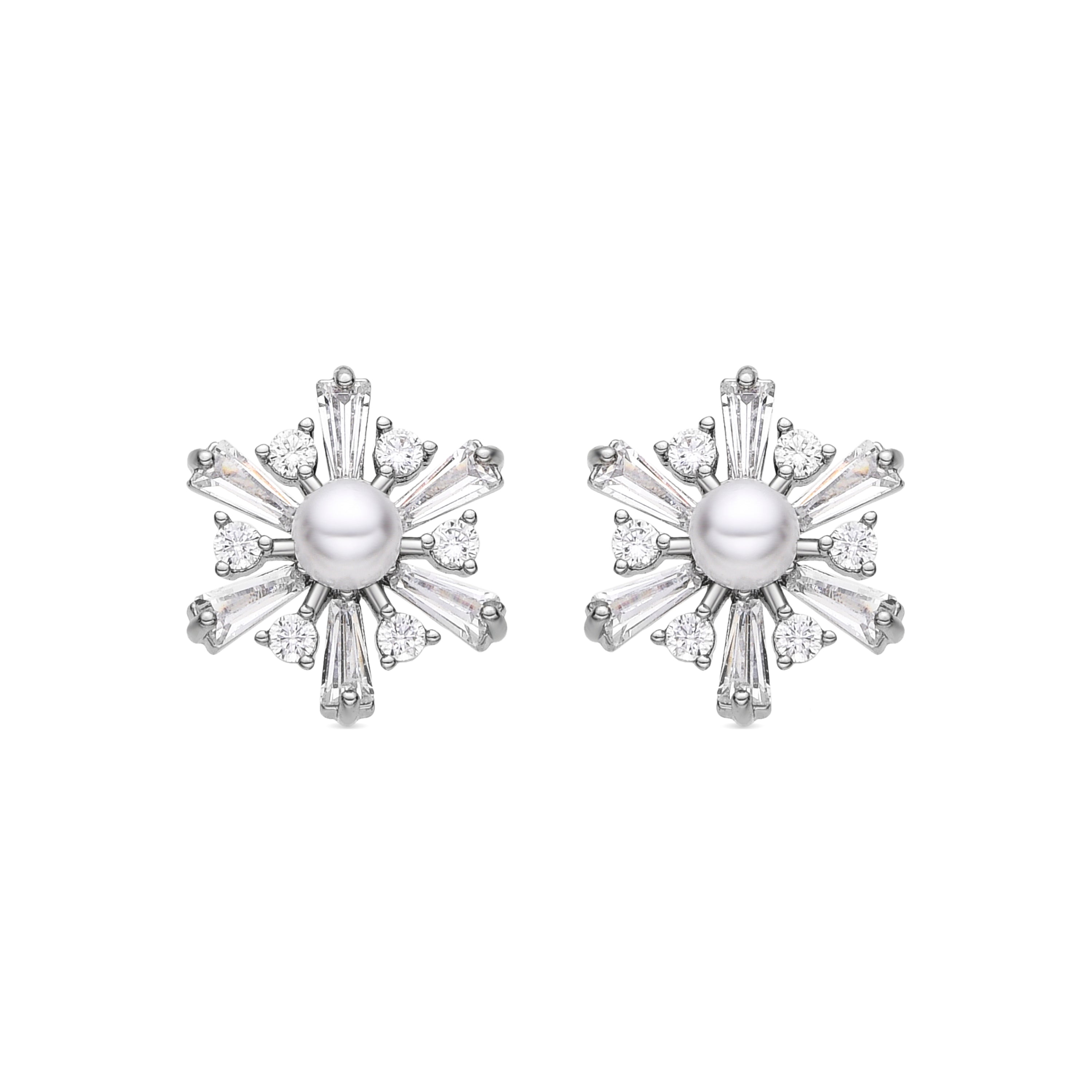 Pendientes con Perla Blanca acabado plata - Leth