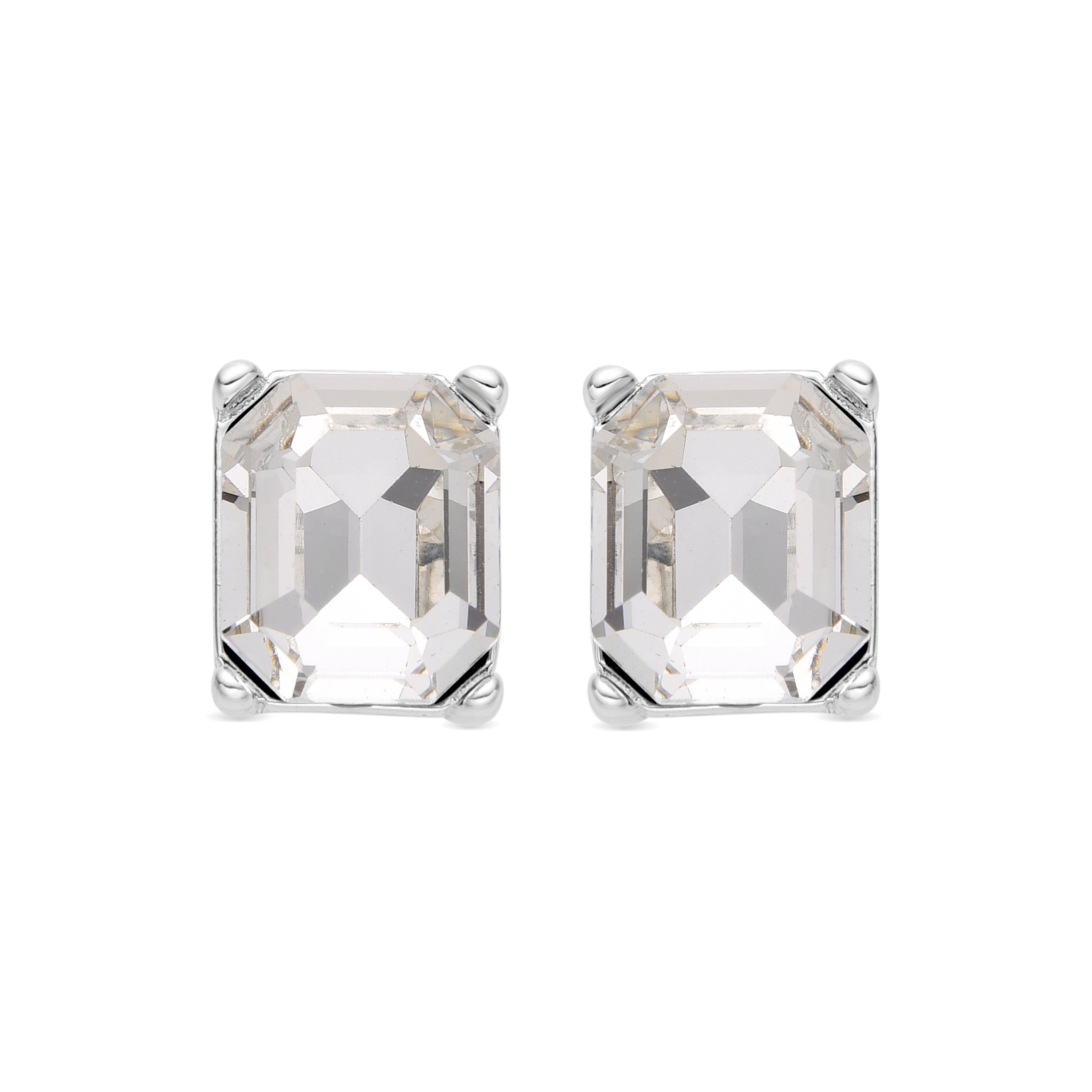 Earrings with shiny zirconia in silver finish - Rindel