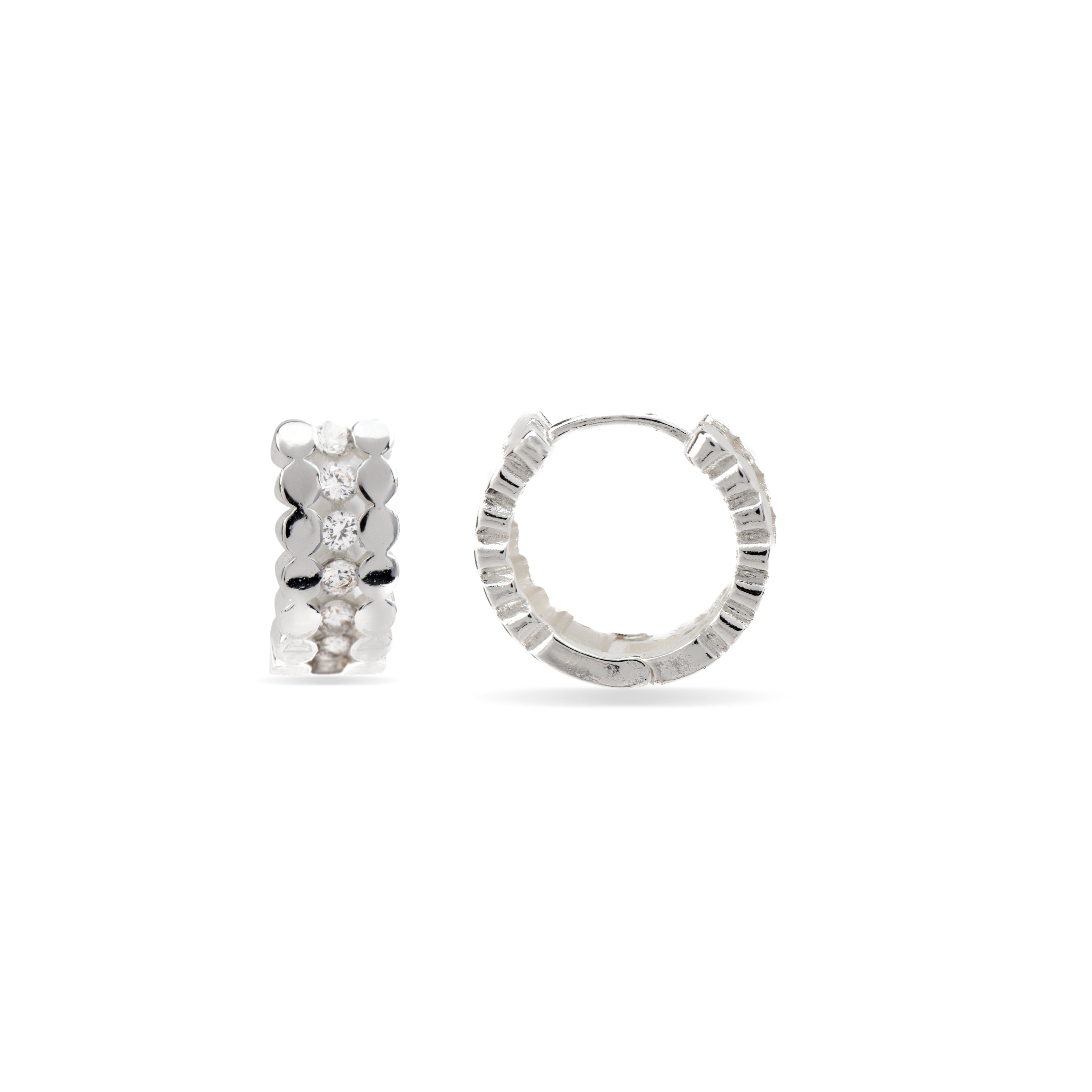 Brilliant Zirconia Earrings with Rhodium Finish - Kildom