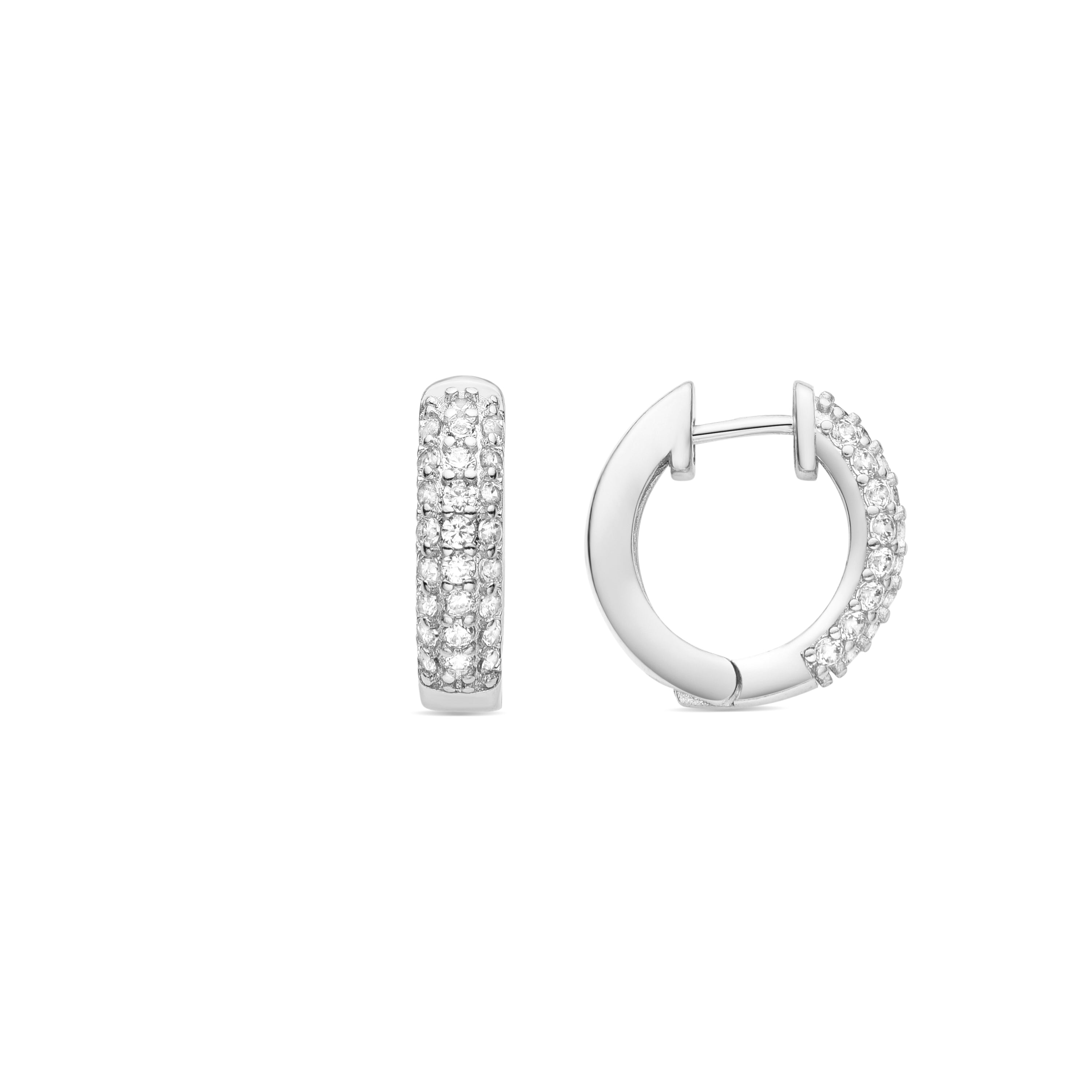 Brilliant Zirconia Earrings with Rhodium Finish - Rieli