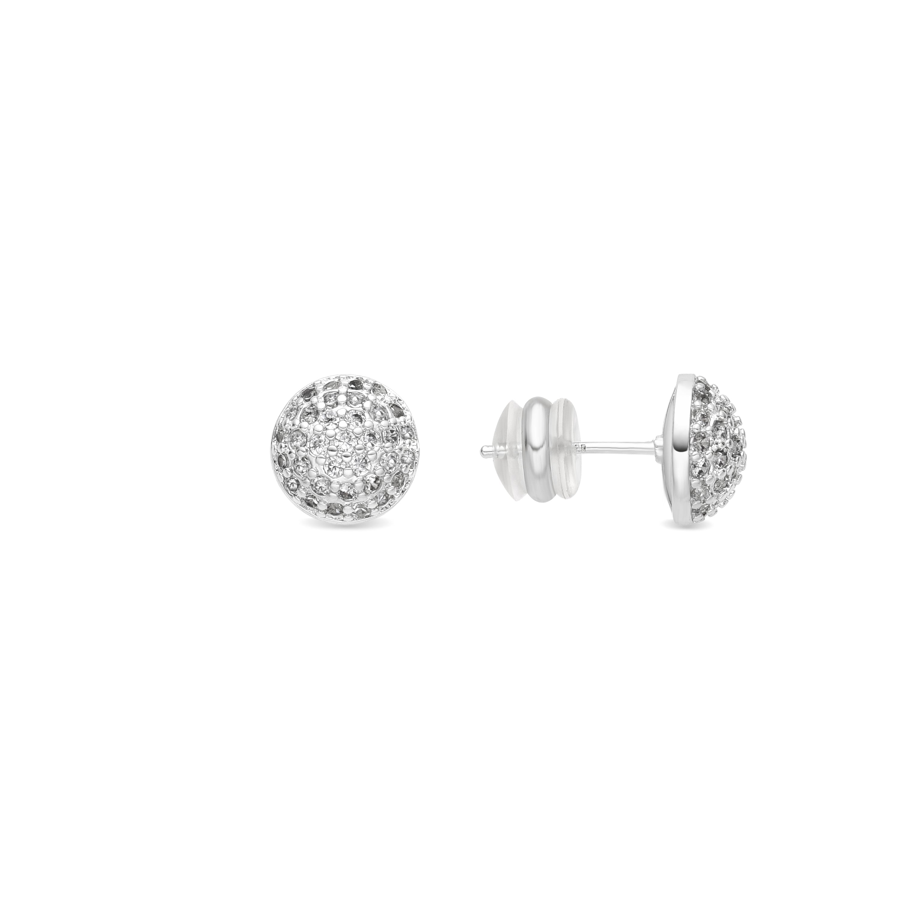 Pendientes acabado plata y Circonita Brillante - Yabi