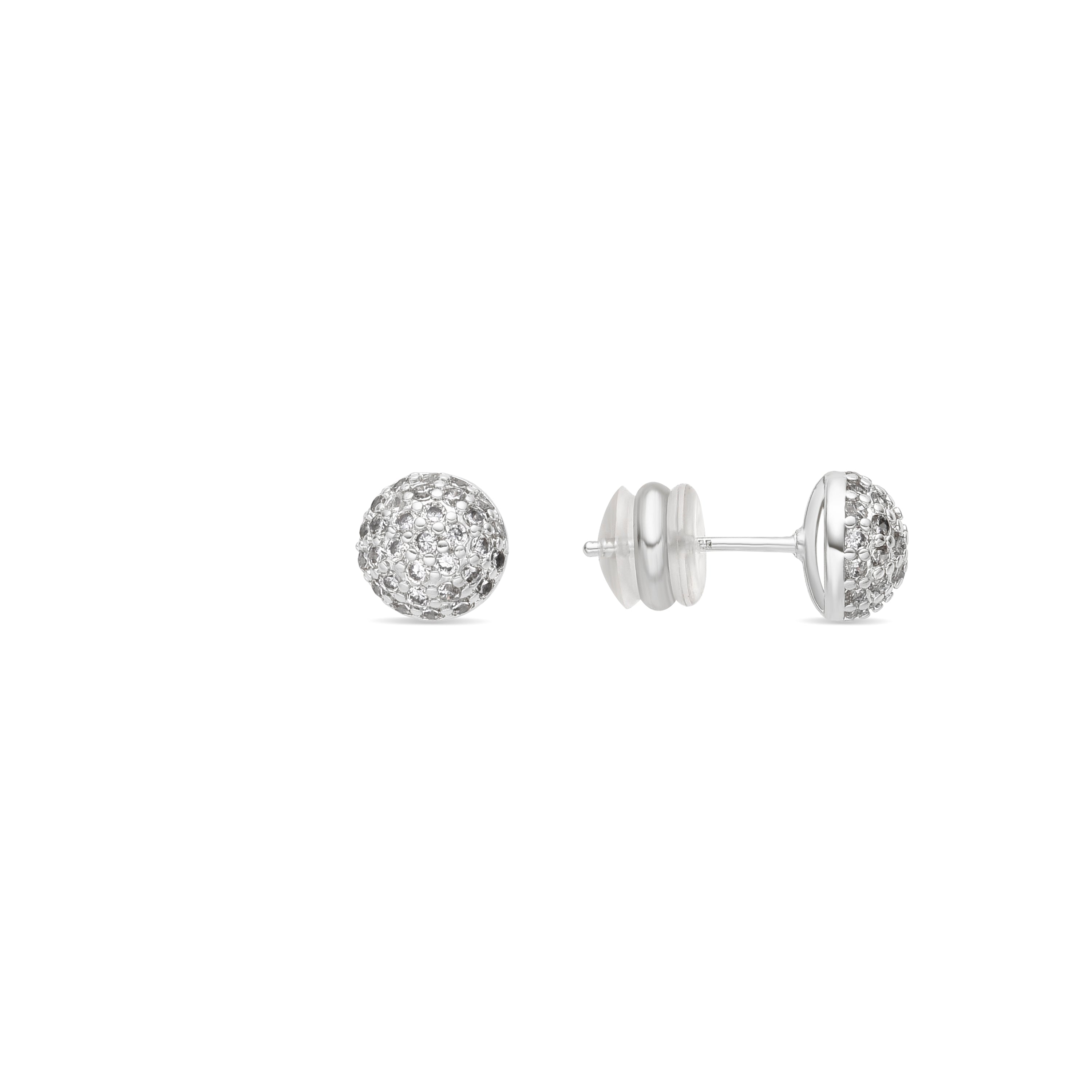 Silver-finished earrings with brilliant zirconia - Ramir