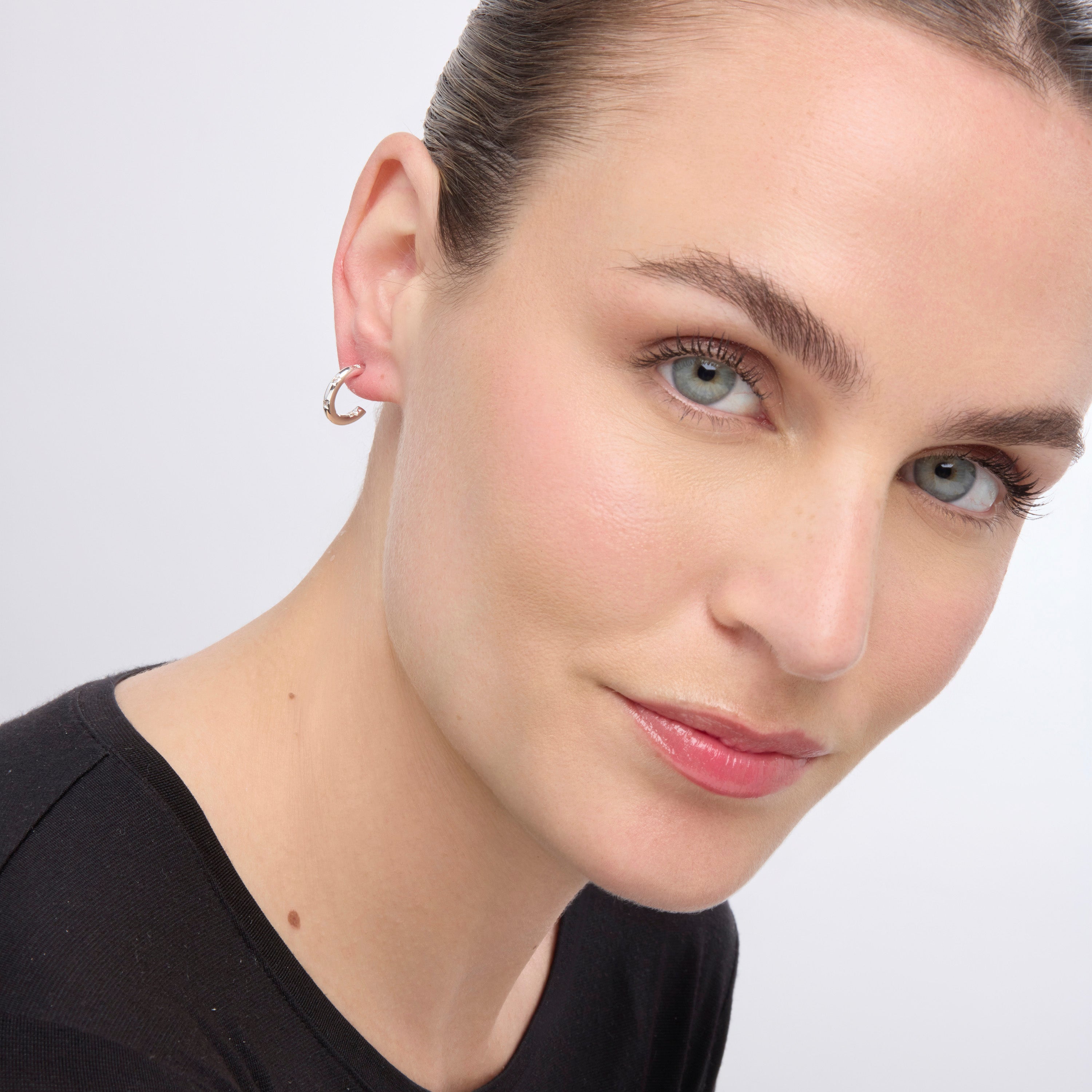 Silver-finished earrings with brilliant zirconia - Sisah