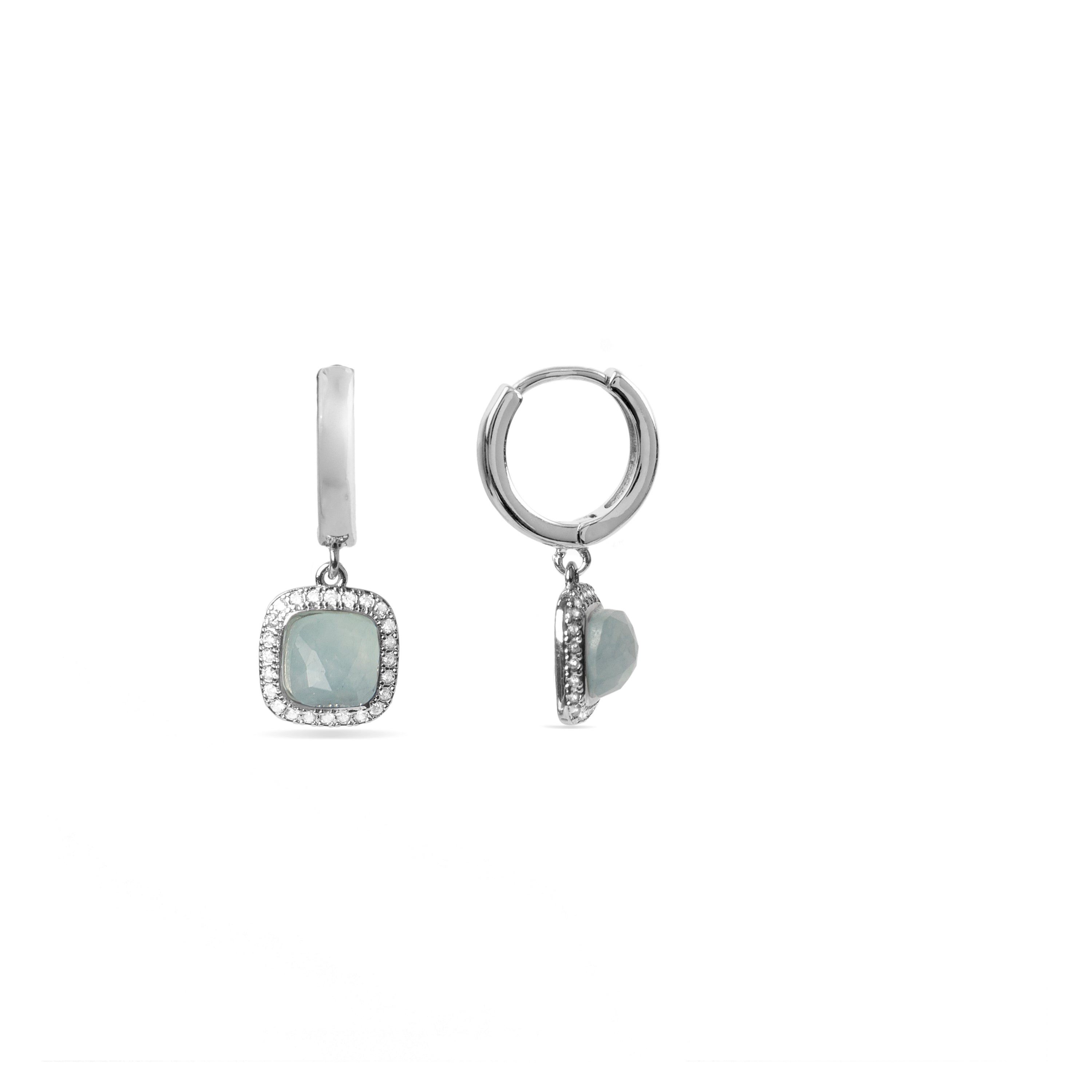 Earrings with blue crystals and rhodium finish - Liw