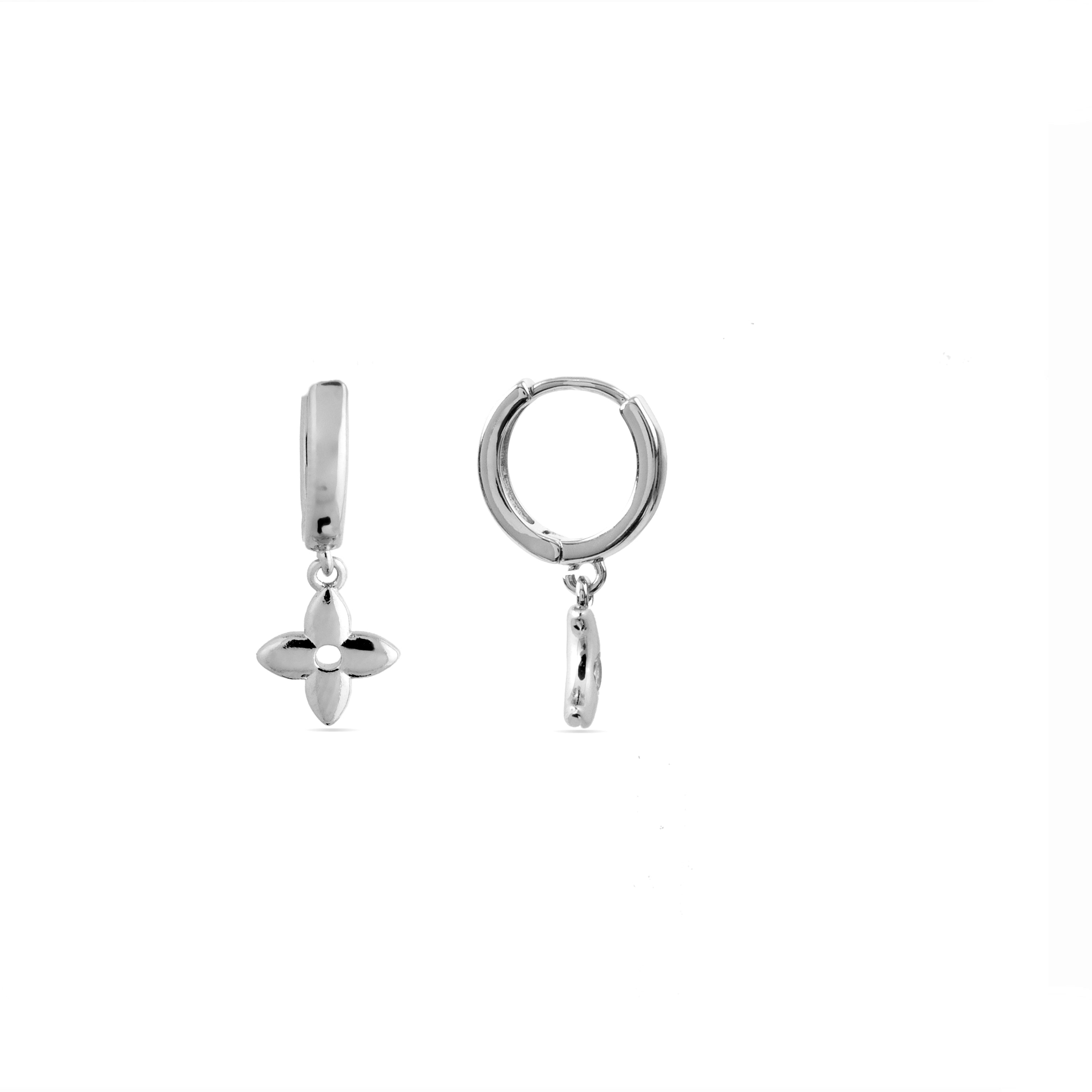Rhodium-plated earrings - Masyt