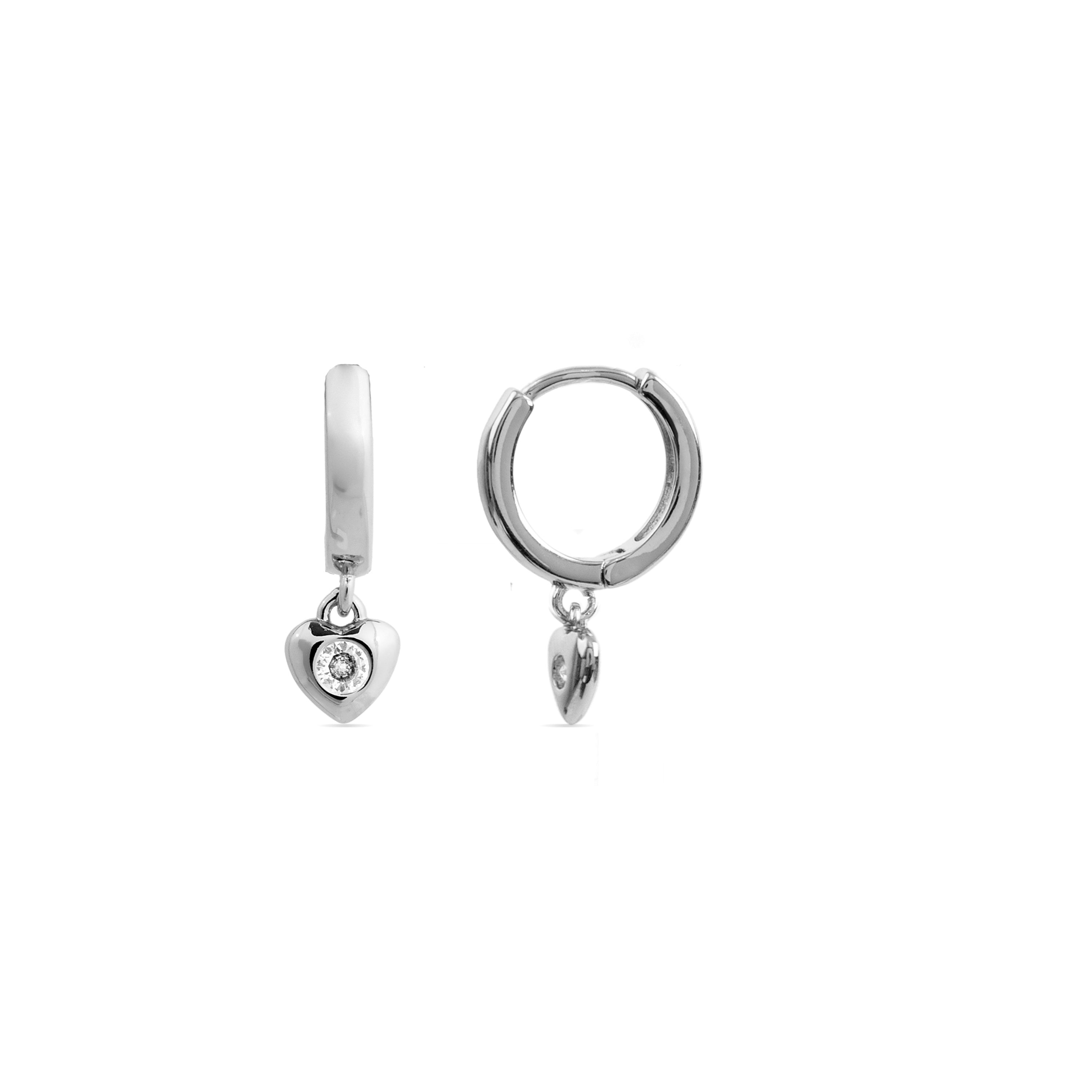 Rhodium-plated brilliant zirconia earrings - Award