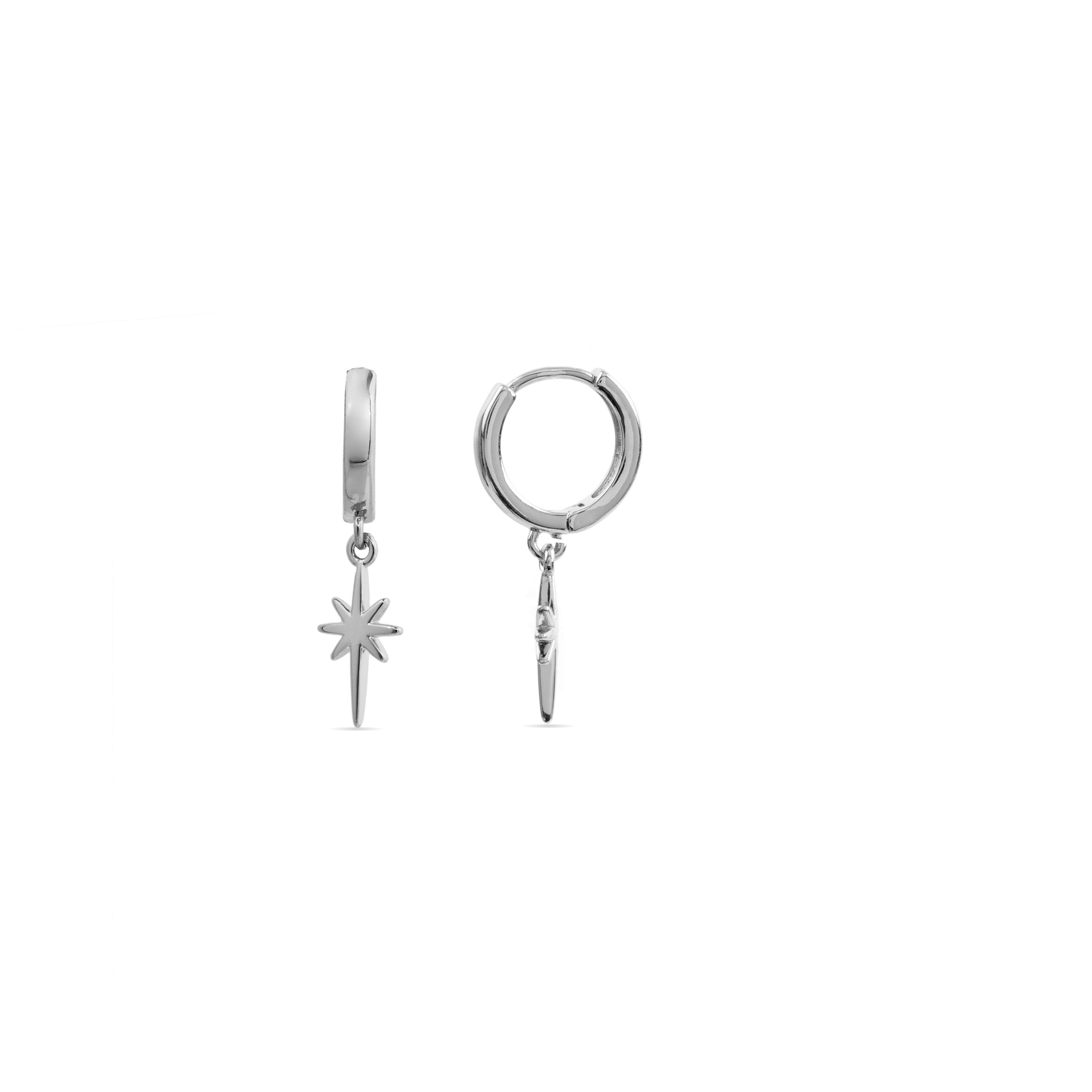 Rhodium-plated brilliant zirconia earrings - Mandra