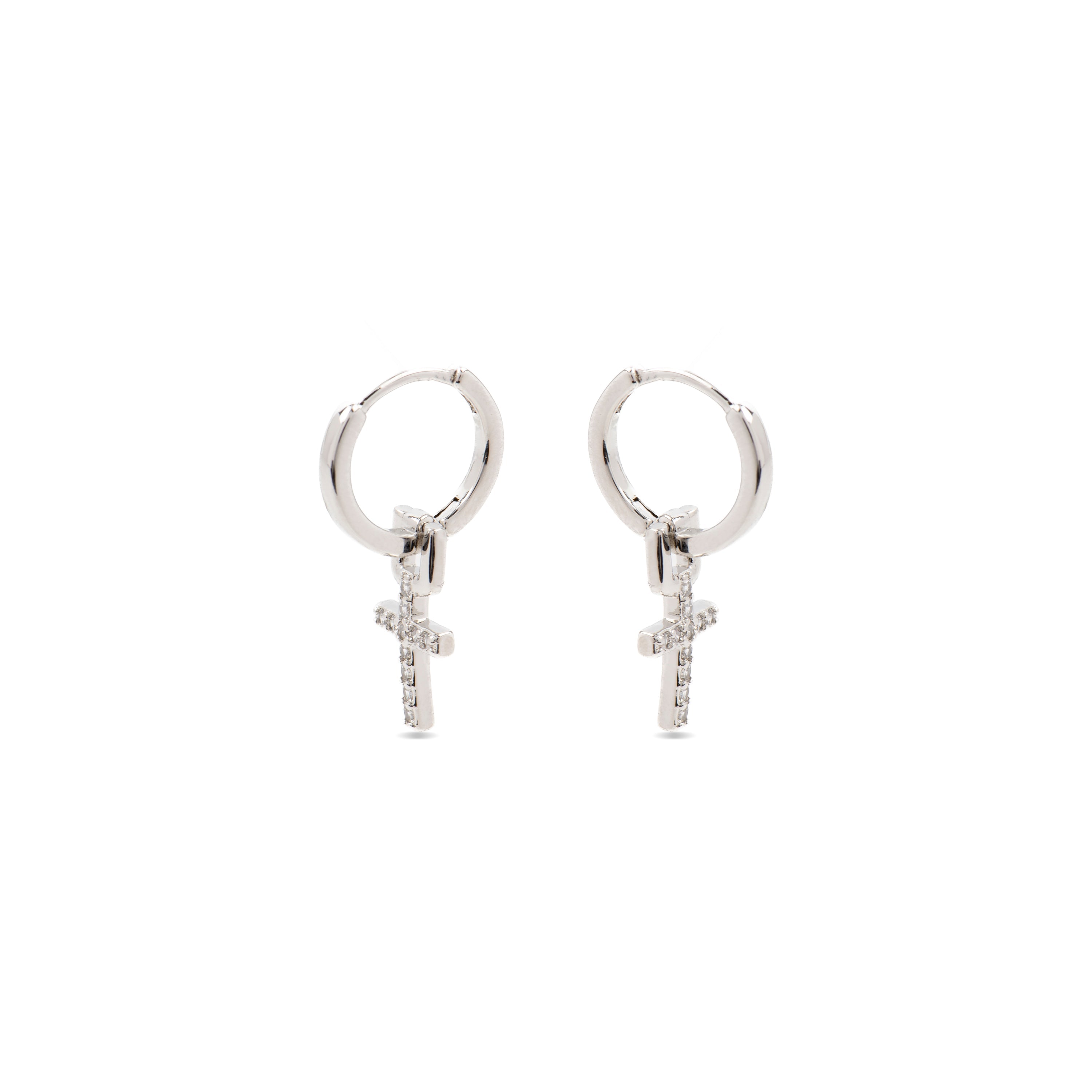 Rhodium-plated brilliant zirconia earrings - Lizel