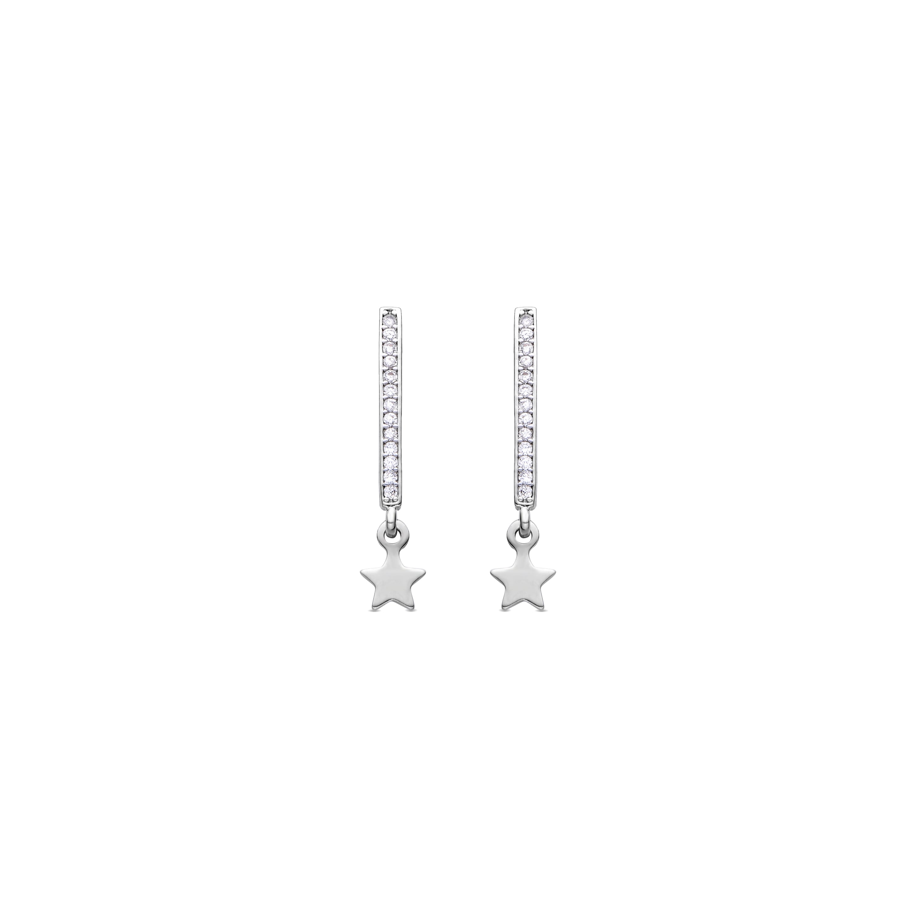 Shimo Rhodium-Finished Brilliant Zirconia Earrings