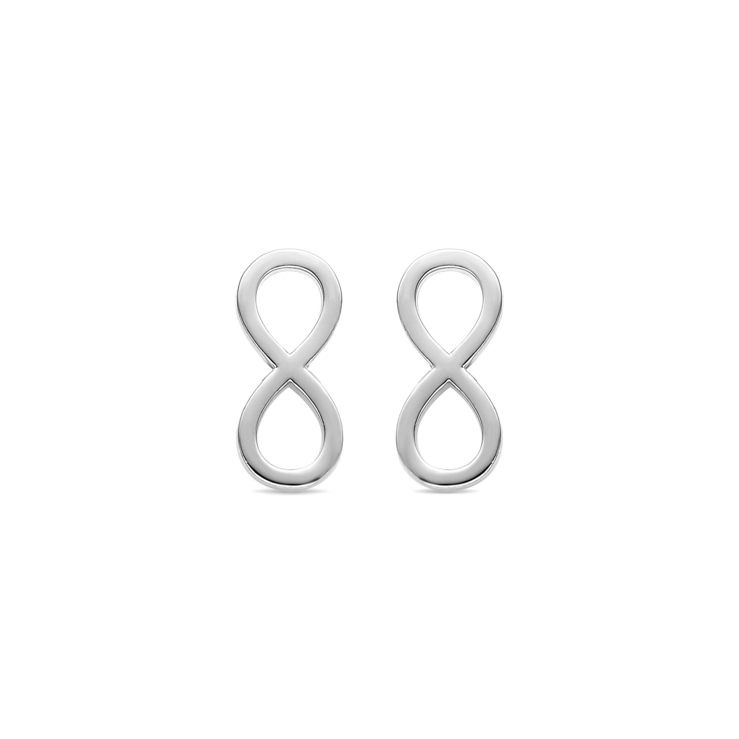 Rhodium-plated brilliant zirconia earrings - Infinity