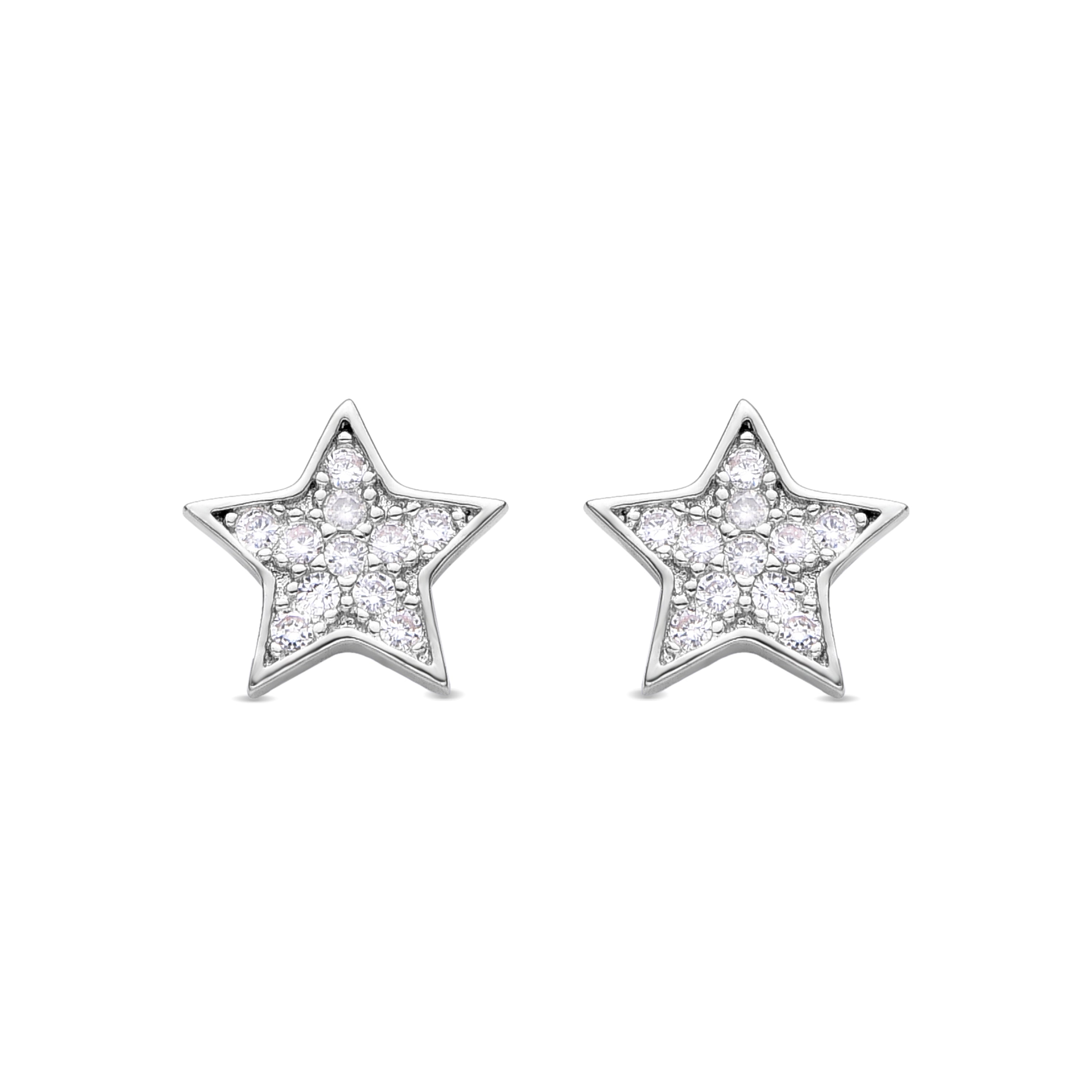 Pendientes de Circonita Brillante acabados en rodio - Fayu