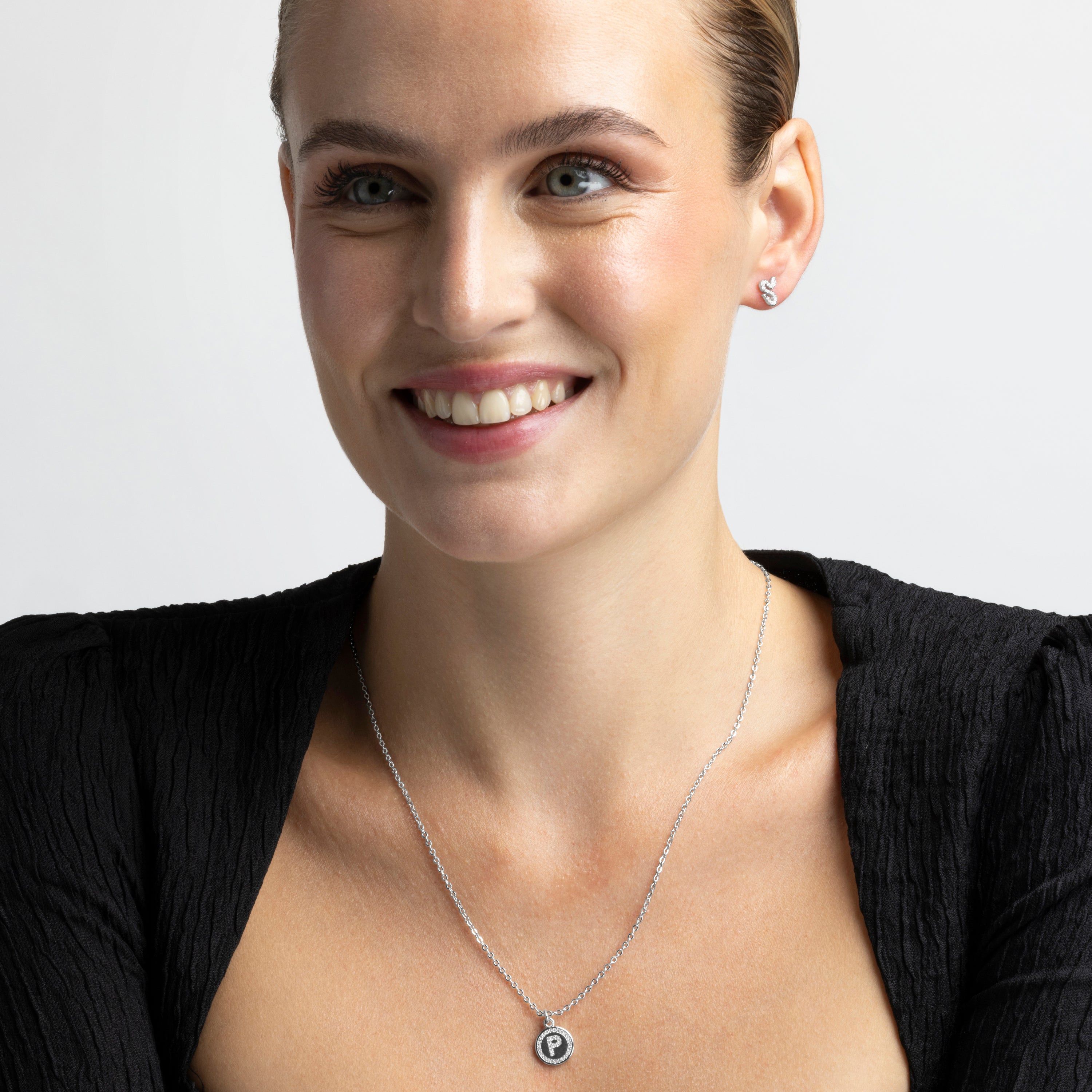 Rhodium-plated brilliant zirconia earrings - Disri