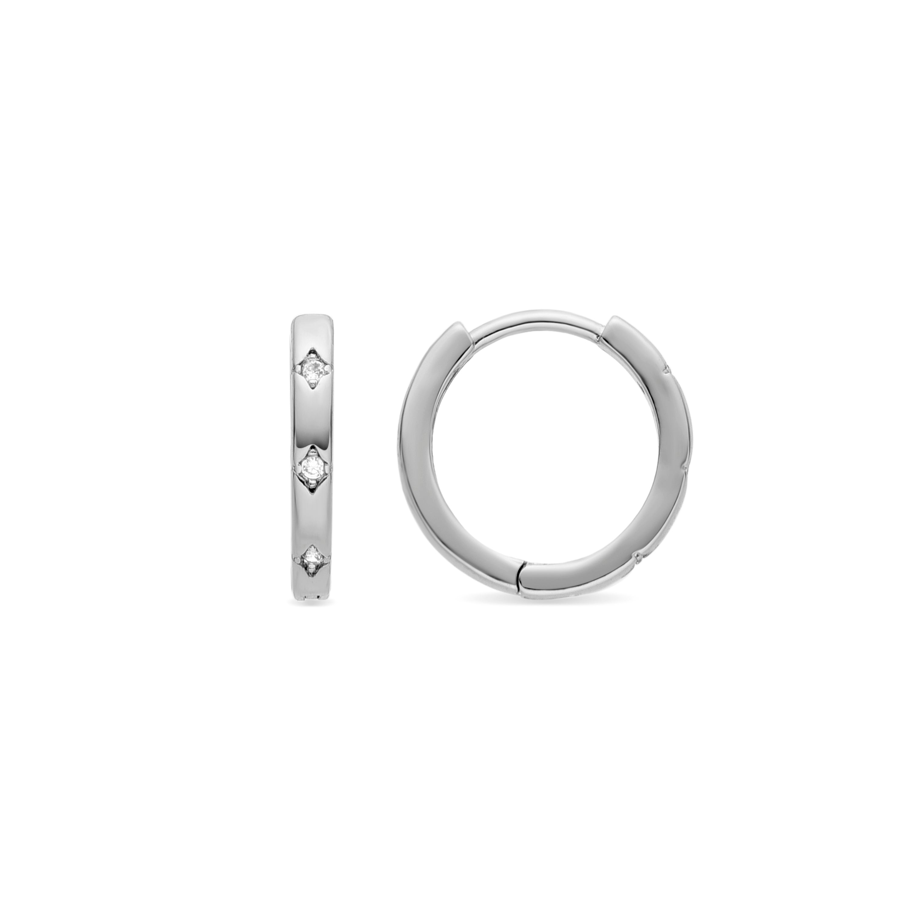 Pendientes con Circonita Brillante acabado plata - Unya