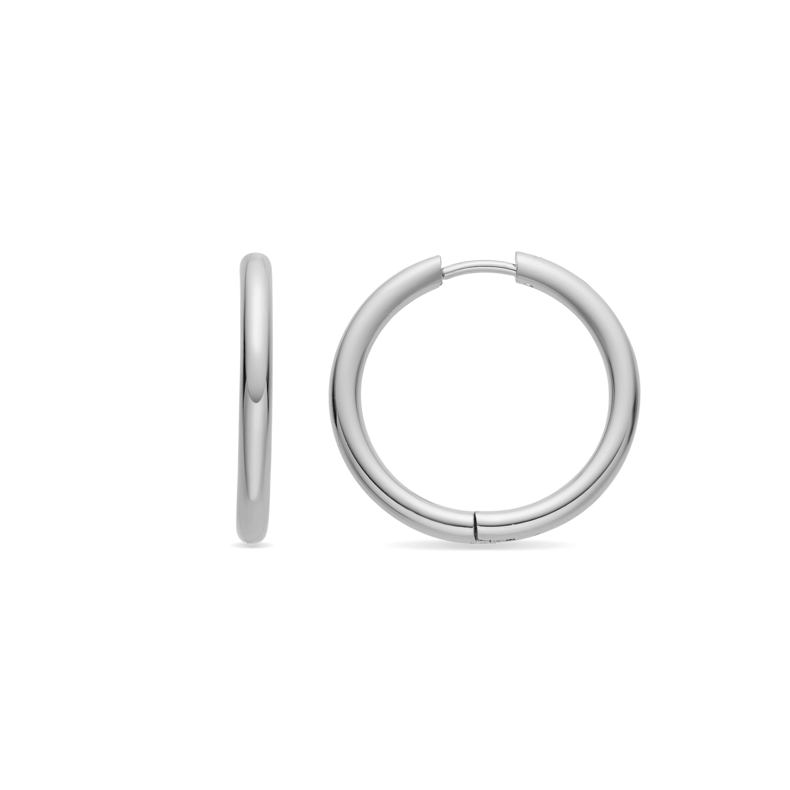 Silver-finished earrings - Basem