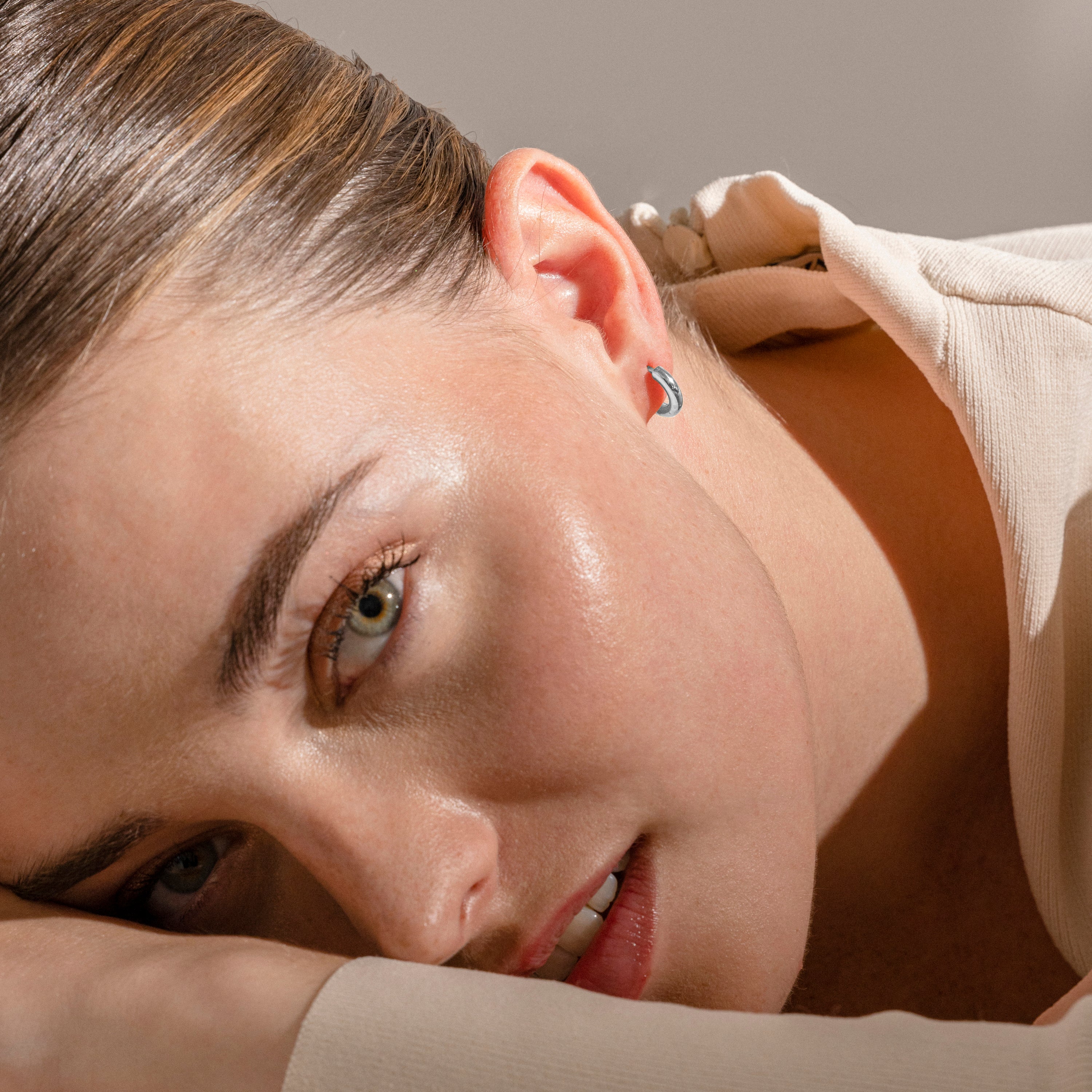 Silver-finished earrings - Helali