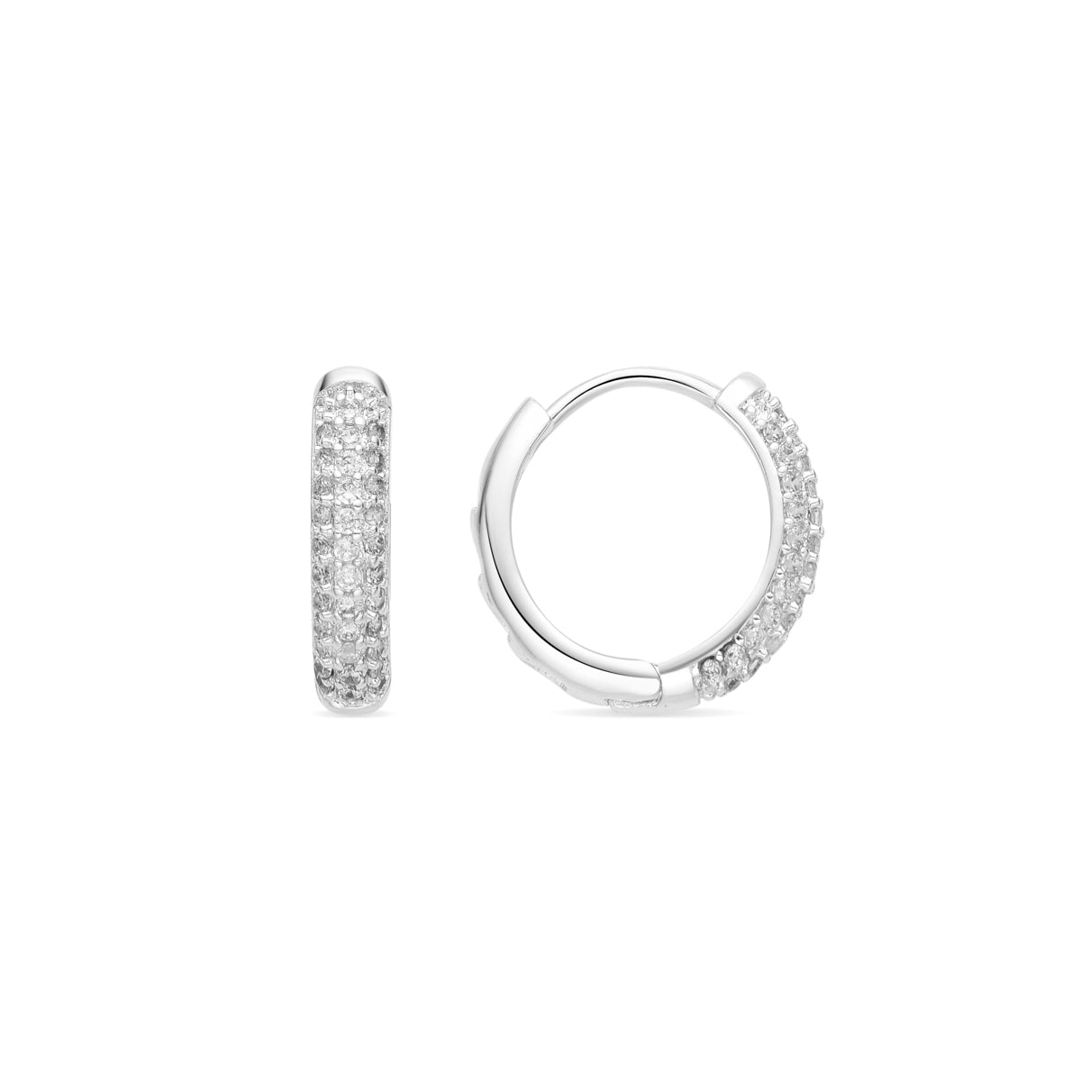 Pendientes con Circonita Brillante acabado plata - Thian