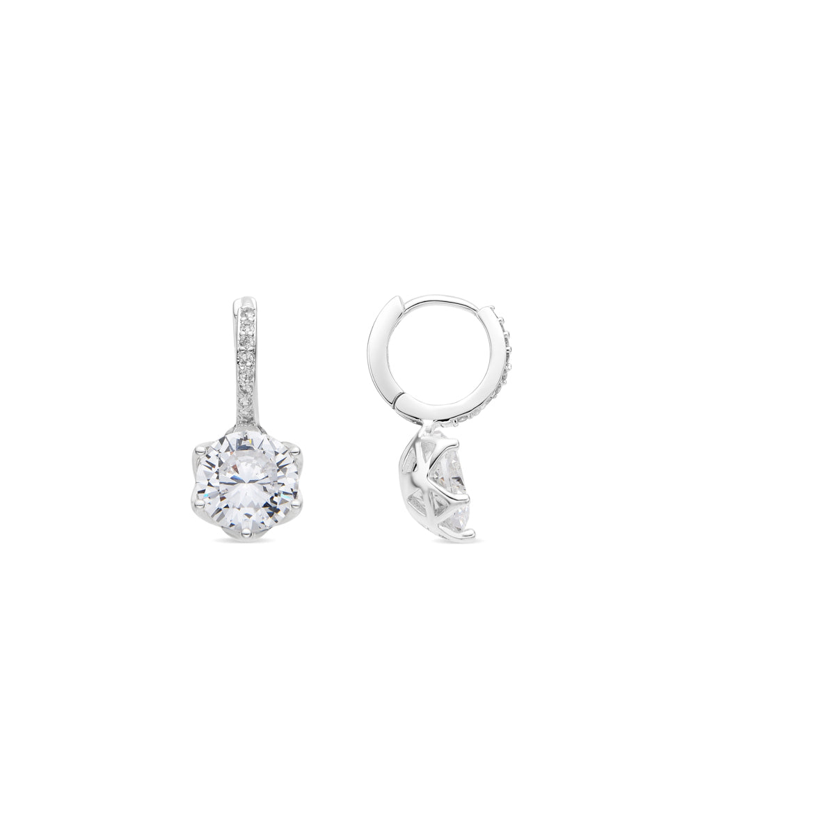 Pendientes con Circonita Brillante acabado plata - Musban