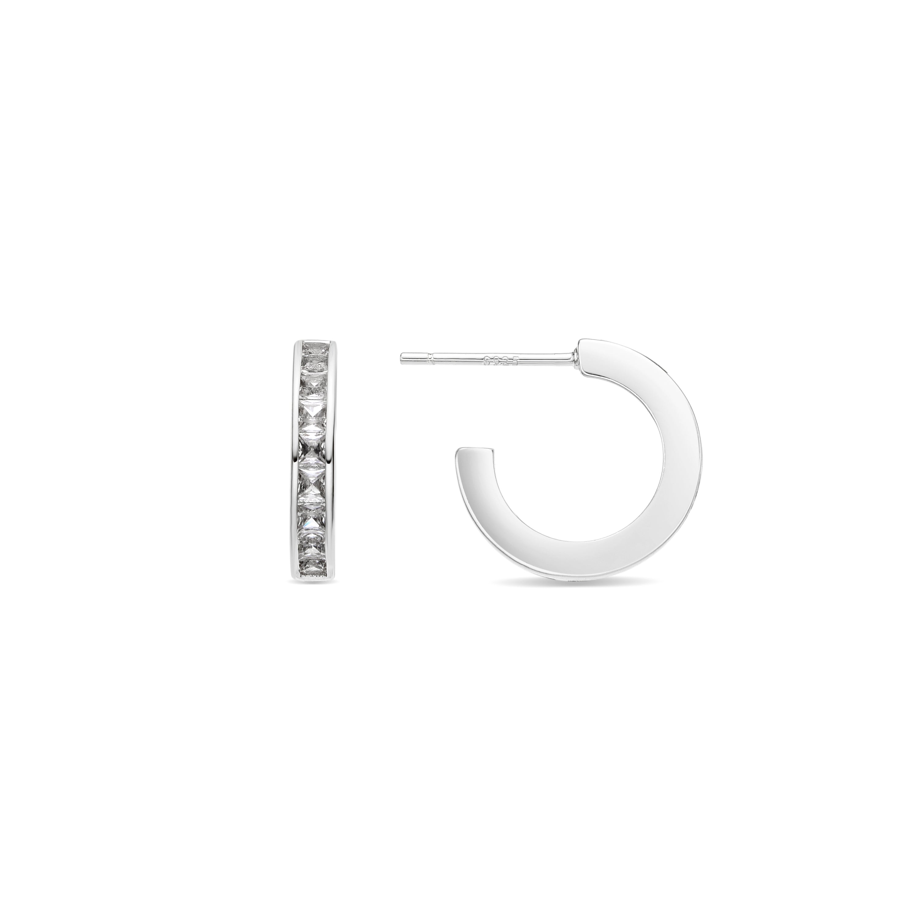 Pendientes con Circonita Brillante acabado plata - Daver