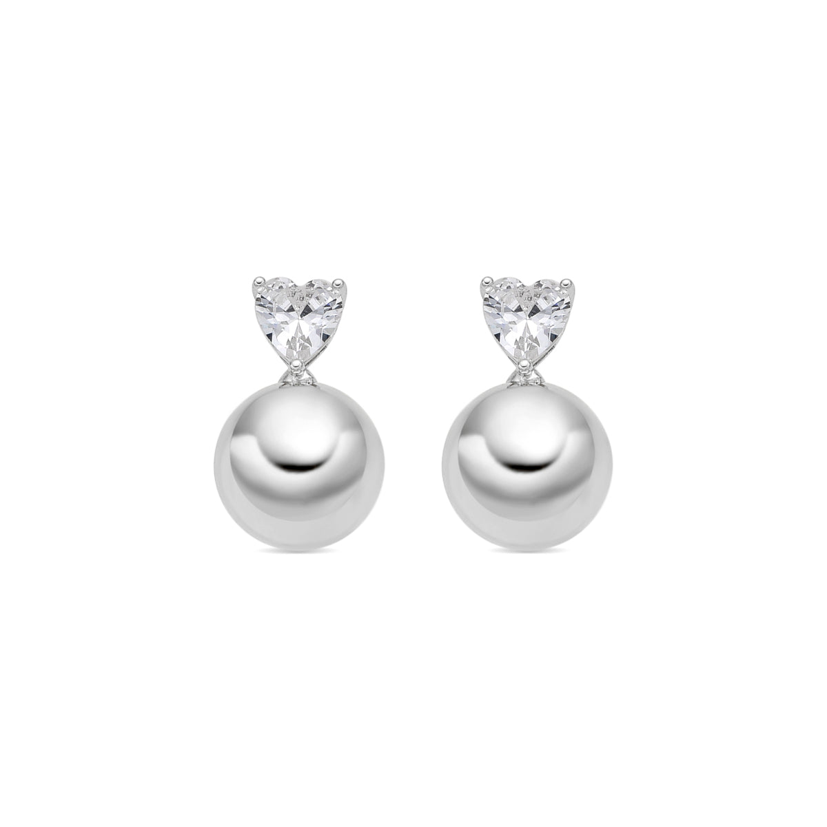 Pendientes con Circonita Brillante acabado plata - Miora