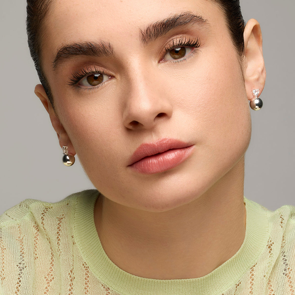 Pendientes con Circonita Brillante acabado plata - Miora