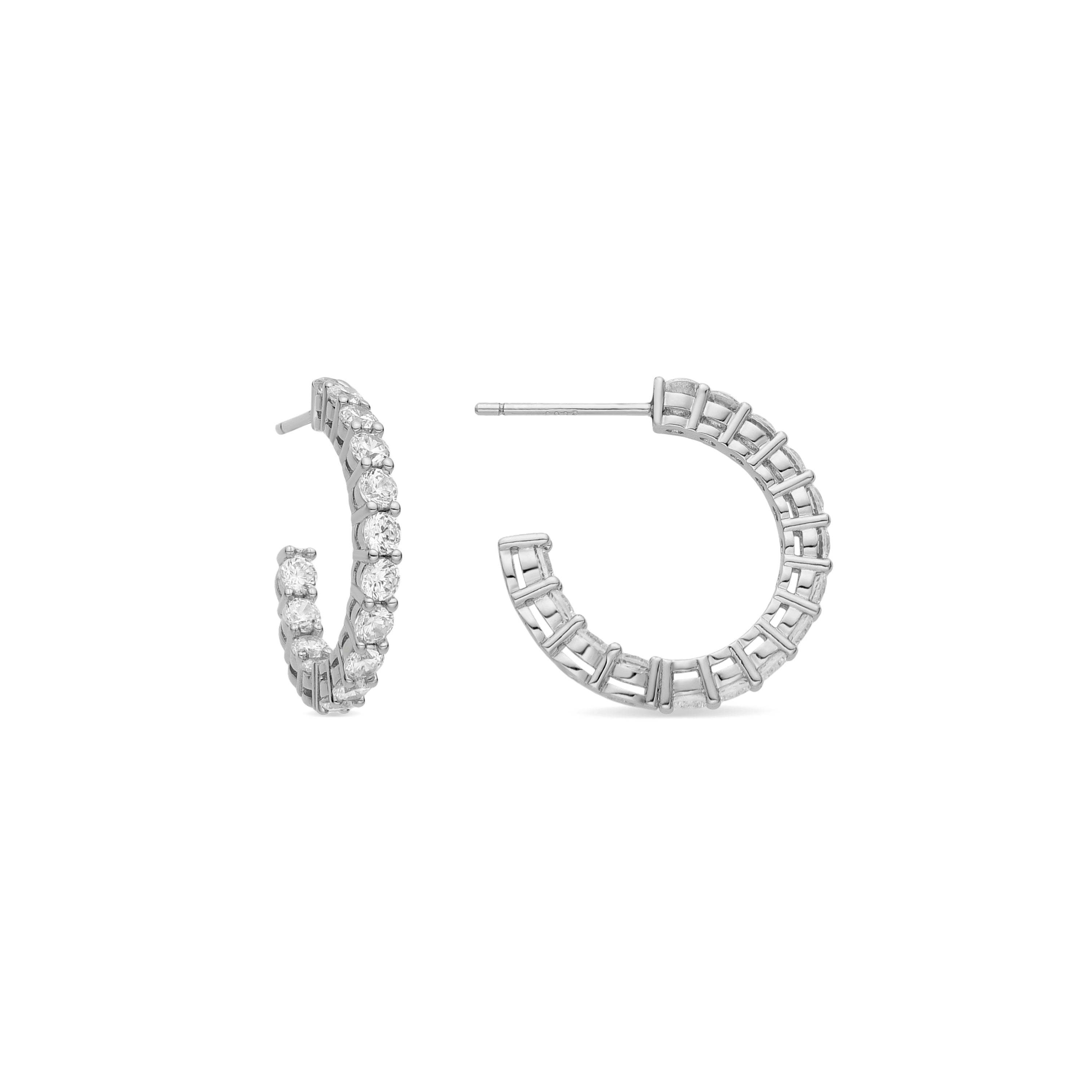 Pendientes con Circonita Brillante acabado plata - Chenfa