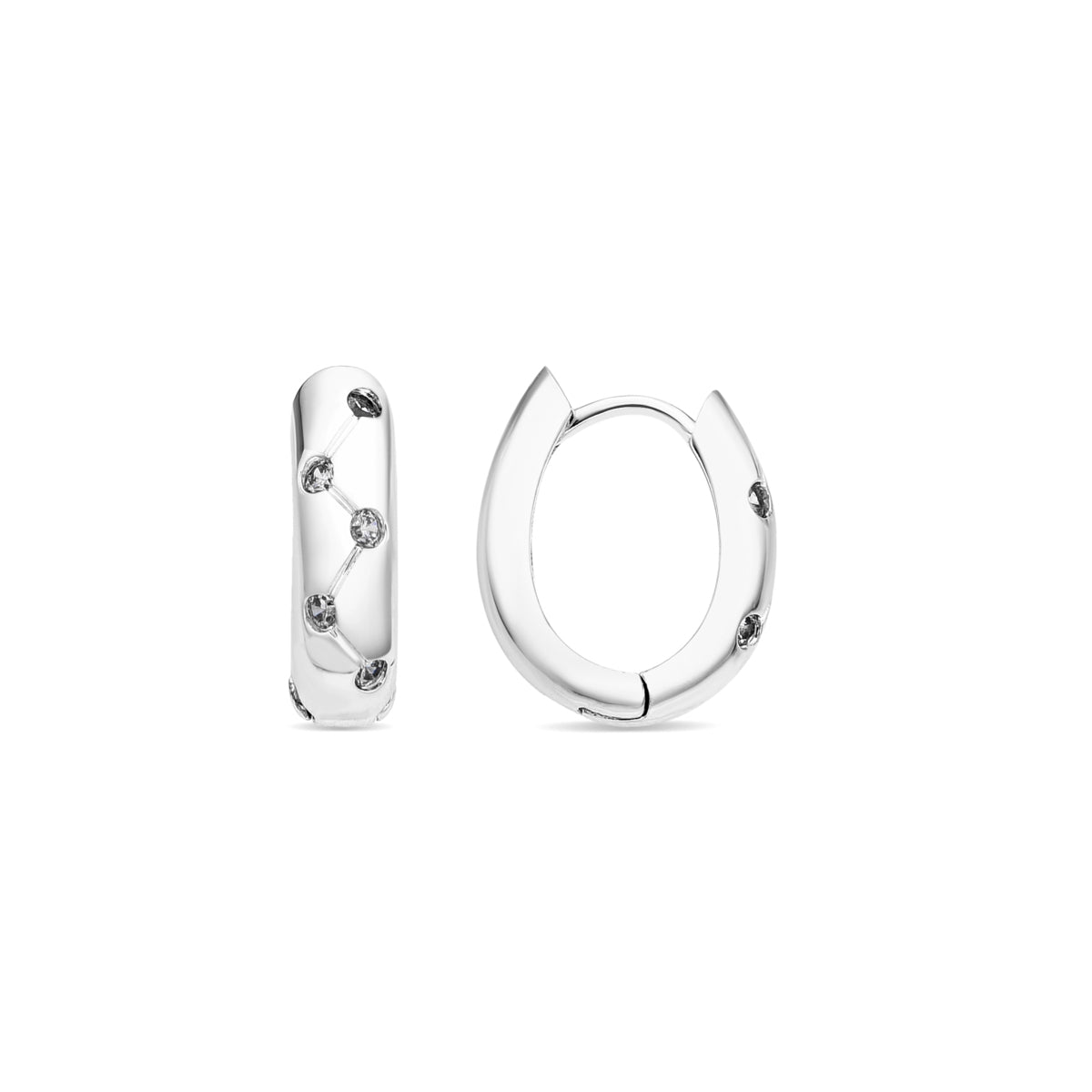 Earrings with - silver finish - Gruk