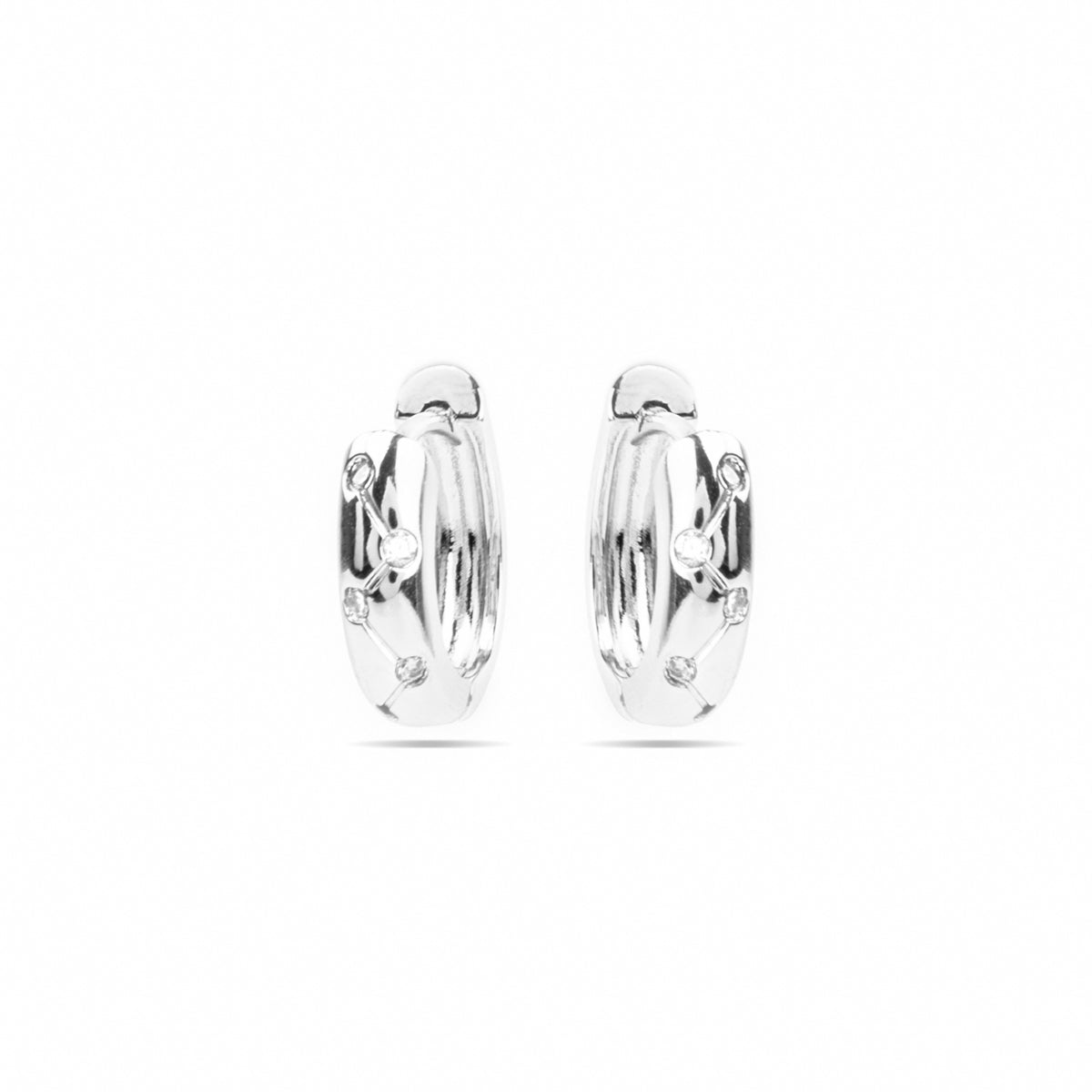 Earrings with - silver finish - Gruk