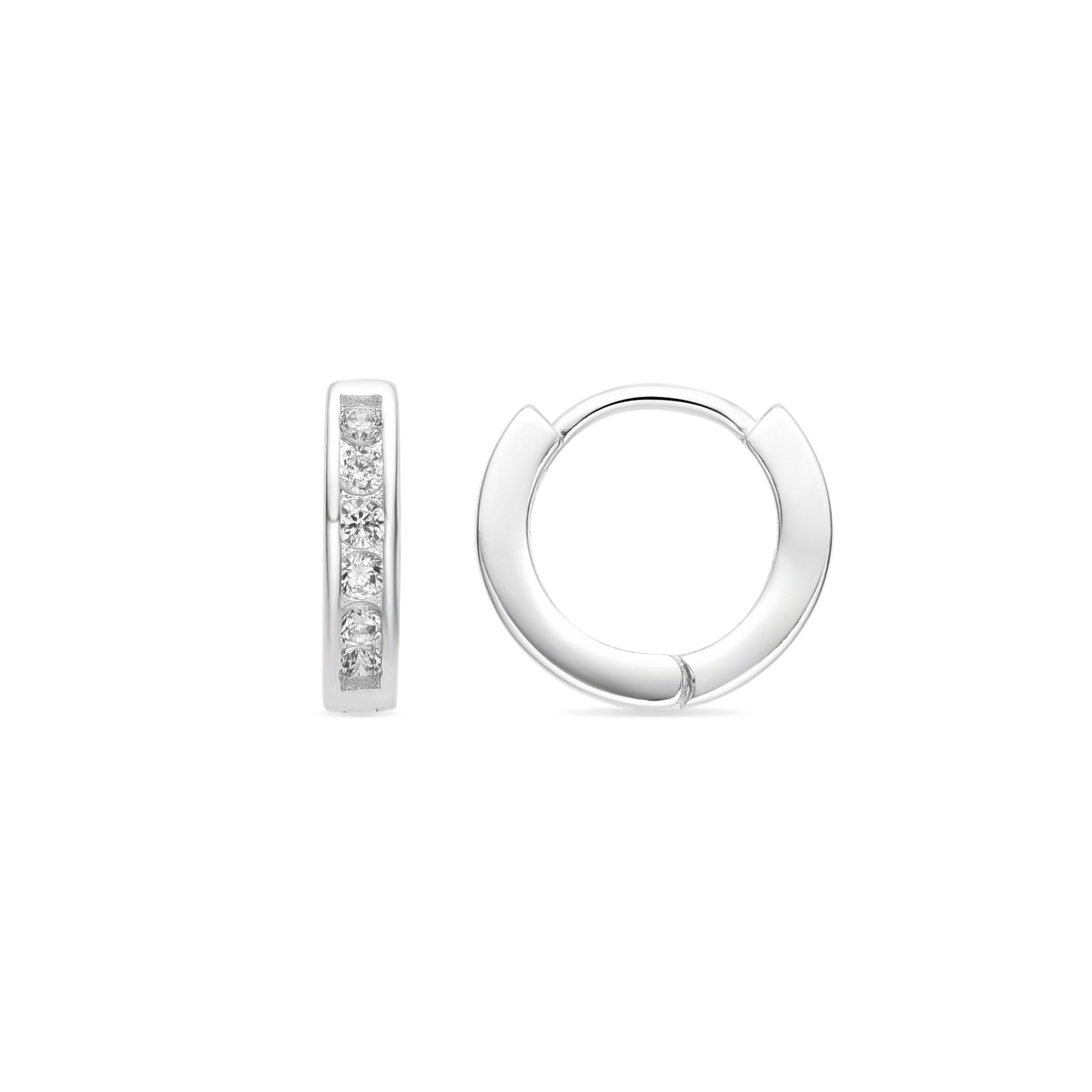 Pendientes con Circonita Brillante acabado plata - Docri