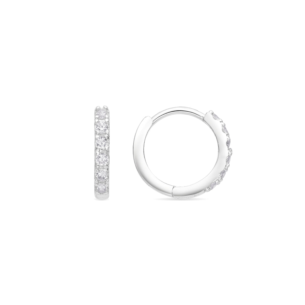 Pendientes con Circonita Brillante acabado plata - Leosba