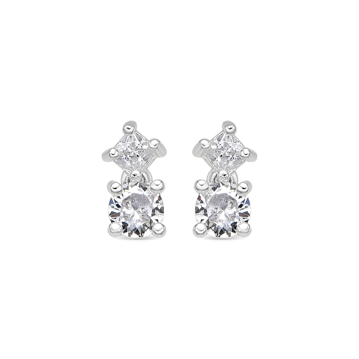 Pendientes con Circonita Brillante acabado plata - Viaber
